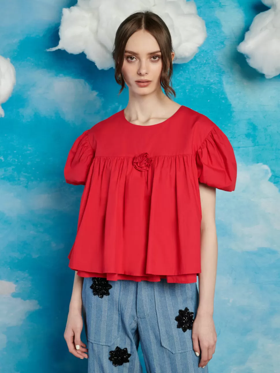 Tops | Sister Jane Gibson Rose Top Carmin Red