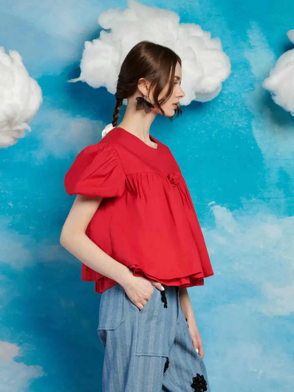 Tops | Sister Jane Gibson Rose Top Carmin Red