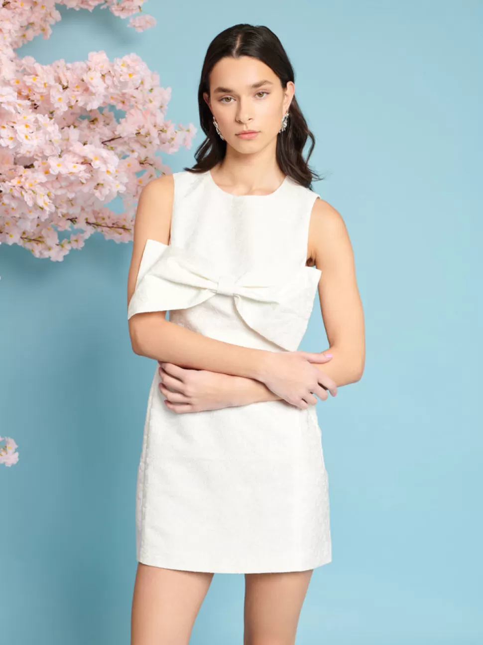 Dresses | Sister Jane Heartlines Jacquard Bow Dress Pearled Ivory