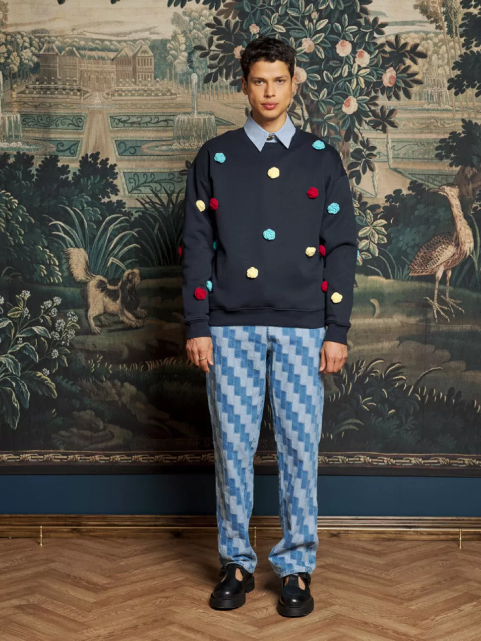 Shirts | Sister Jane Henry Rose Sweatshirt Navy Blue