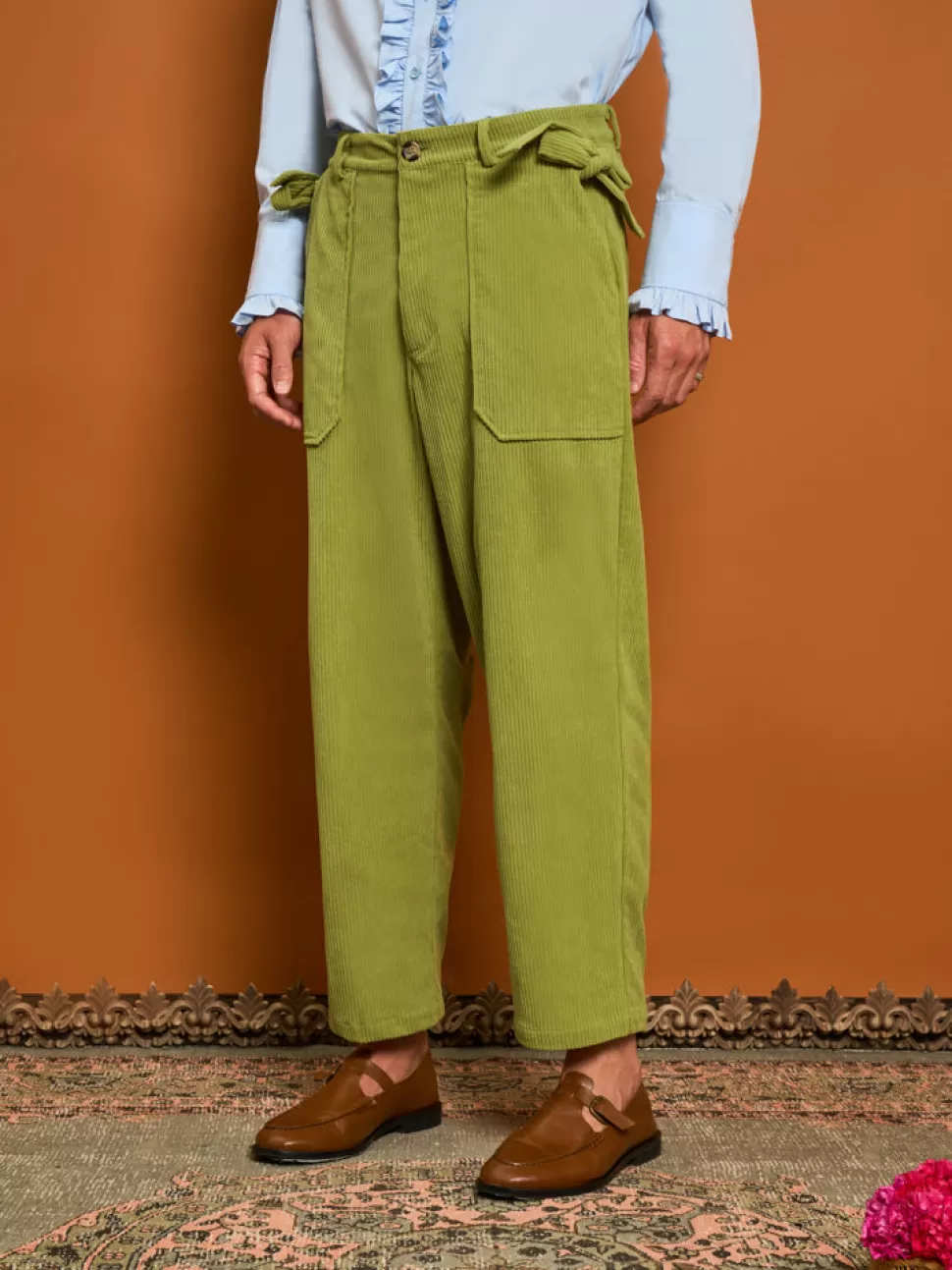 Trousers | Sister Jane Honeycomb Cord Trousers Pickle Green