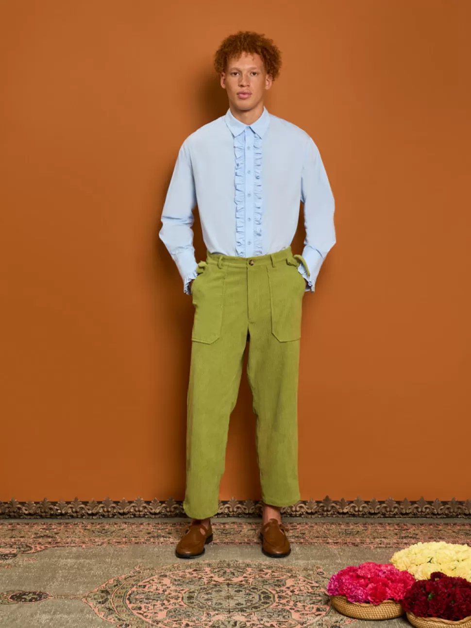 Trousers | Sister Jane Honeycomb Cord Trousers Pickle Green