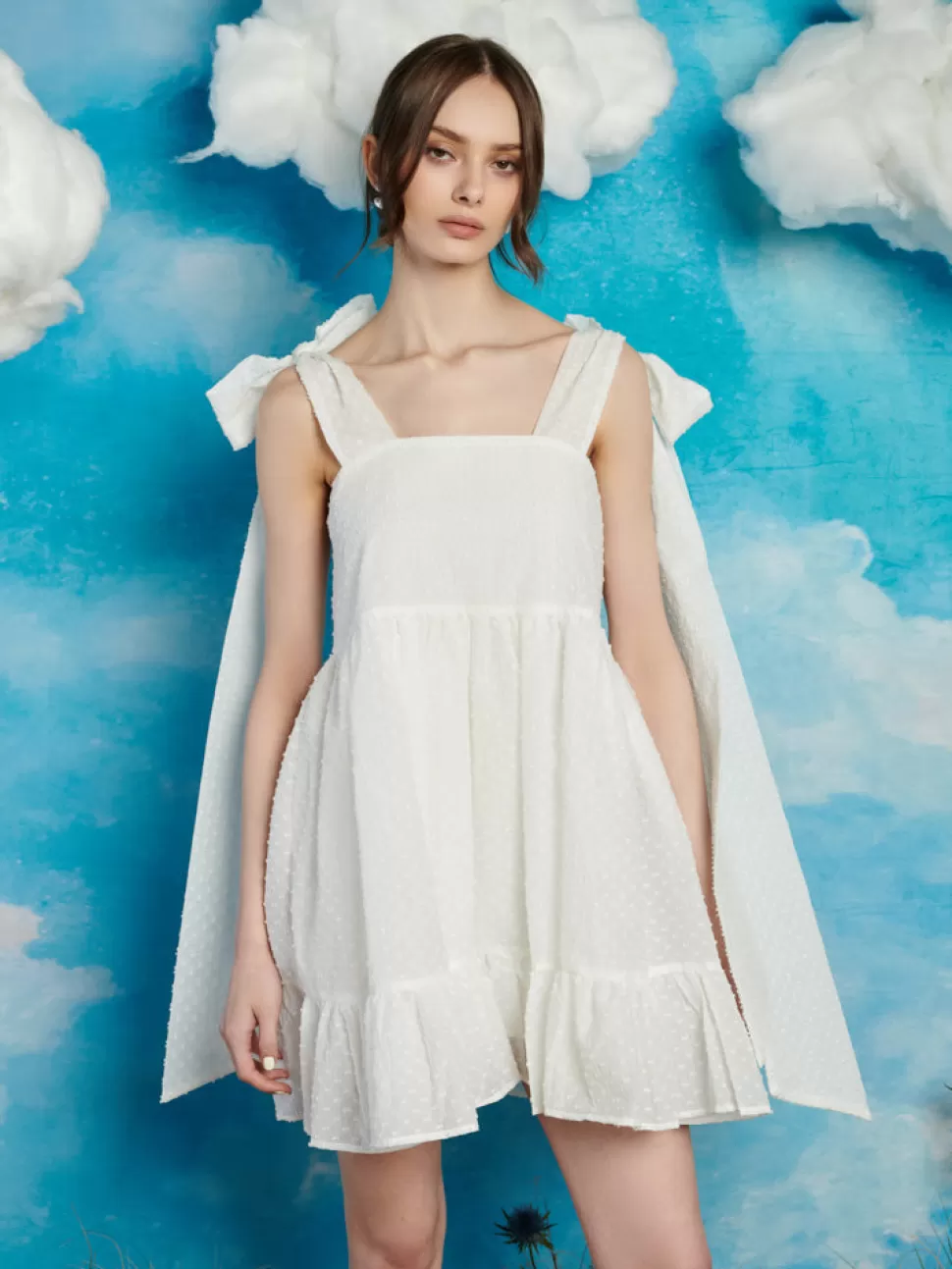 Dresses | Sister Jane Horseback Bow Mini Dress Pearl White