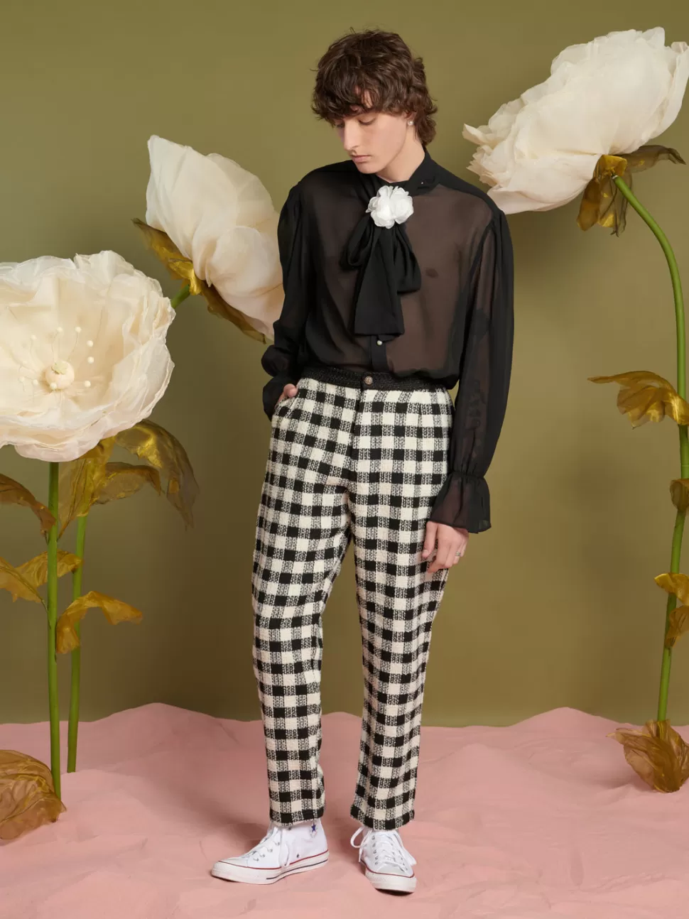Trousers | Sister Jane Jamie Check Tweed Trousers Black and White