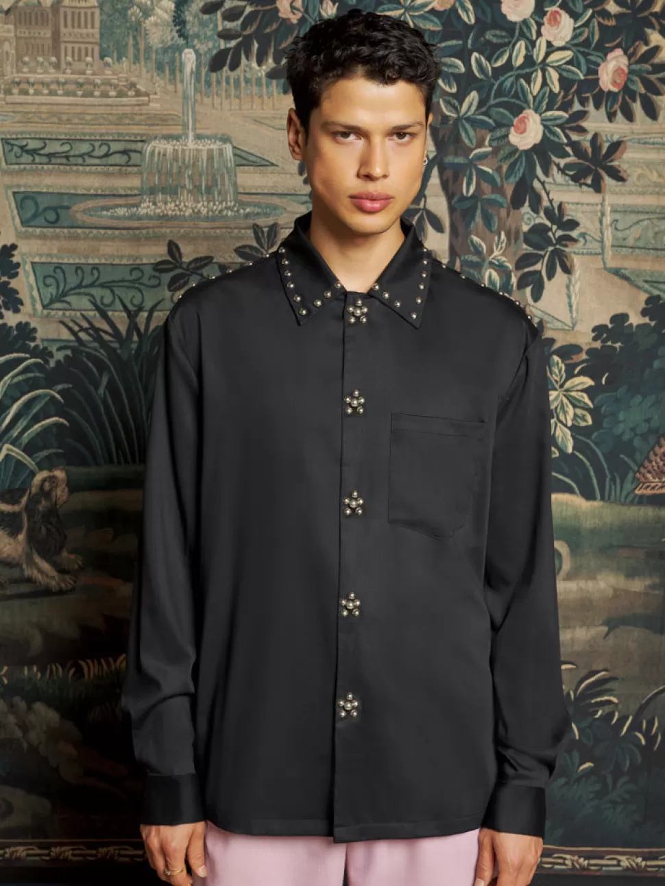 Shirts | Sister Jane Jean Studded Shirt Coal Black