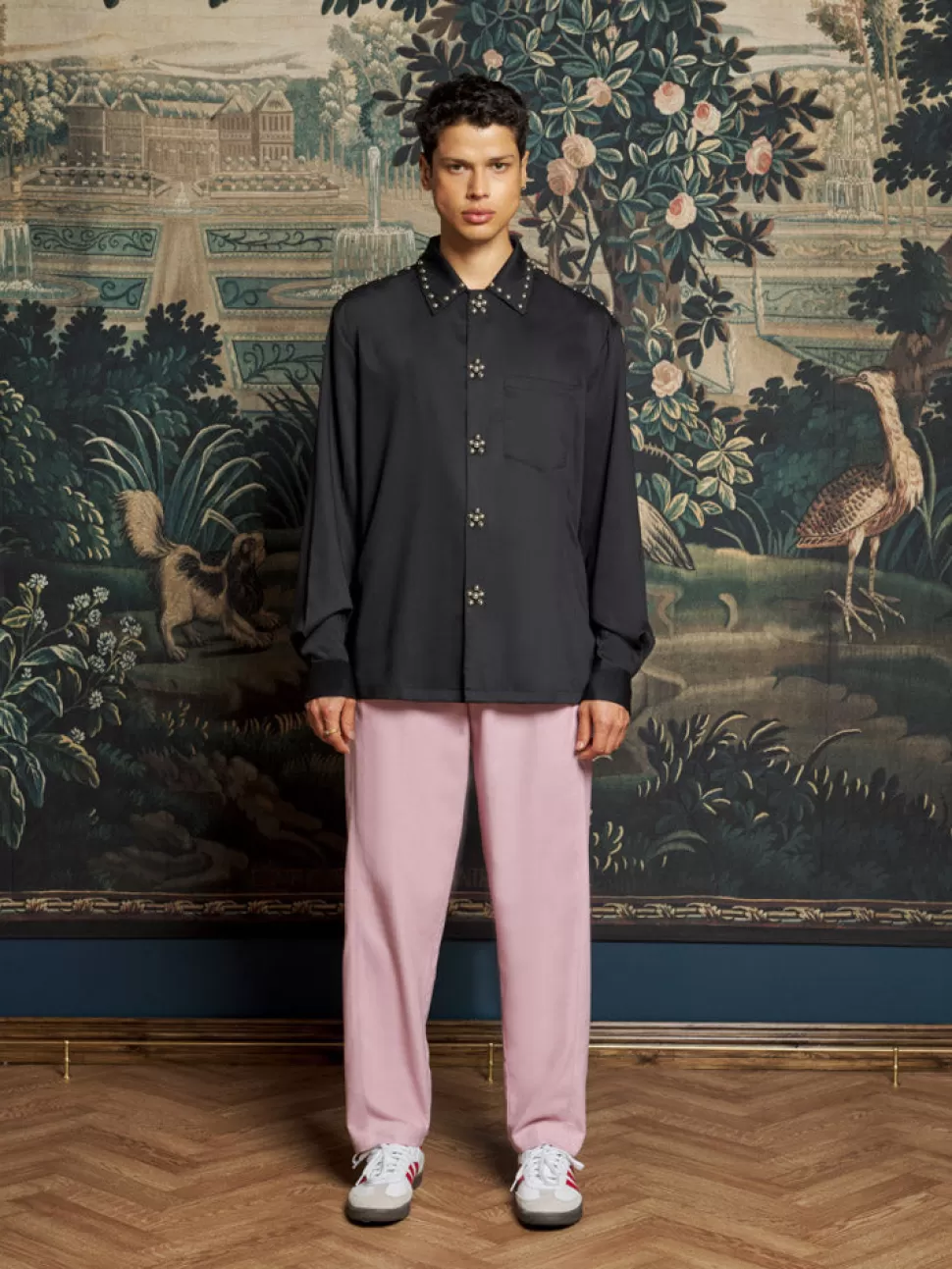 Shirts | Sister Jane Jean Studded Shirt Coal Black