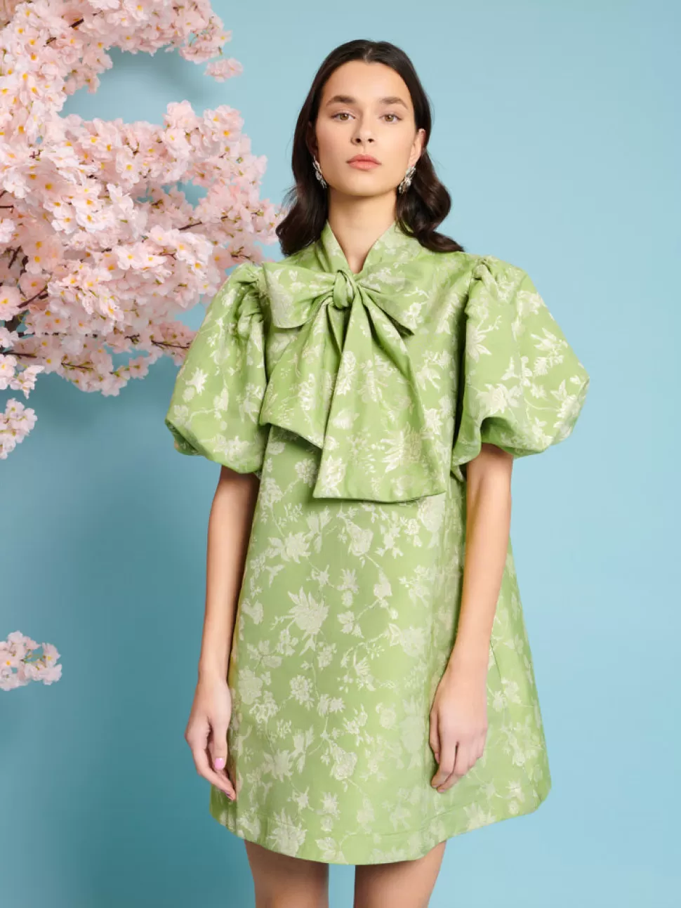 Dresses | Sister Jane Laurel Jacquard Bow Dress Lime green
