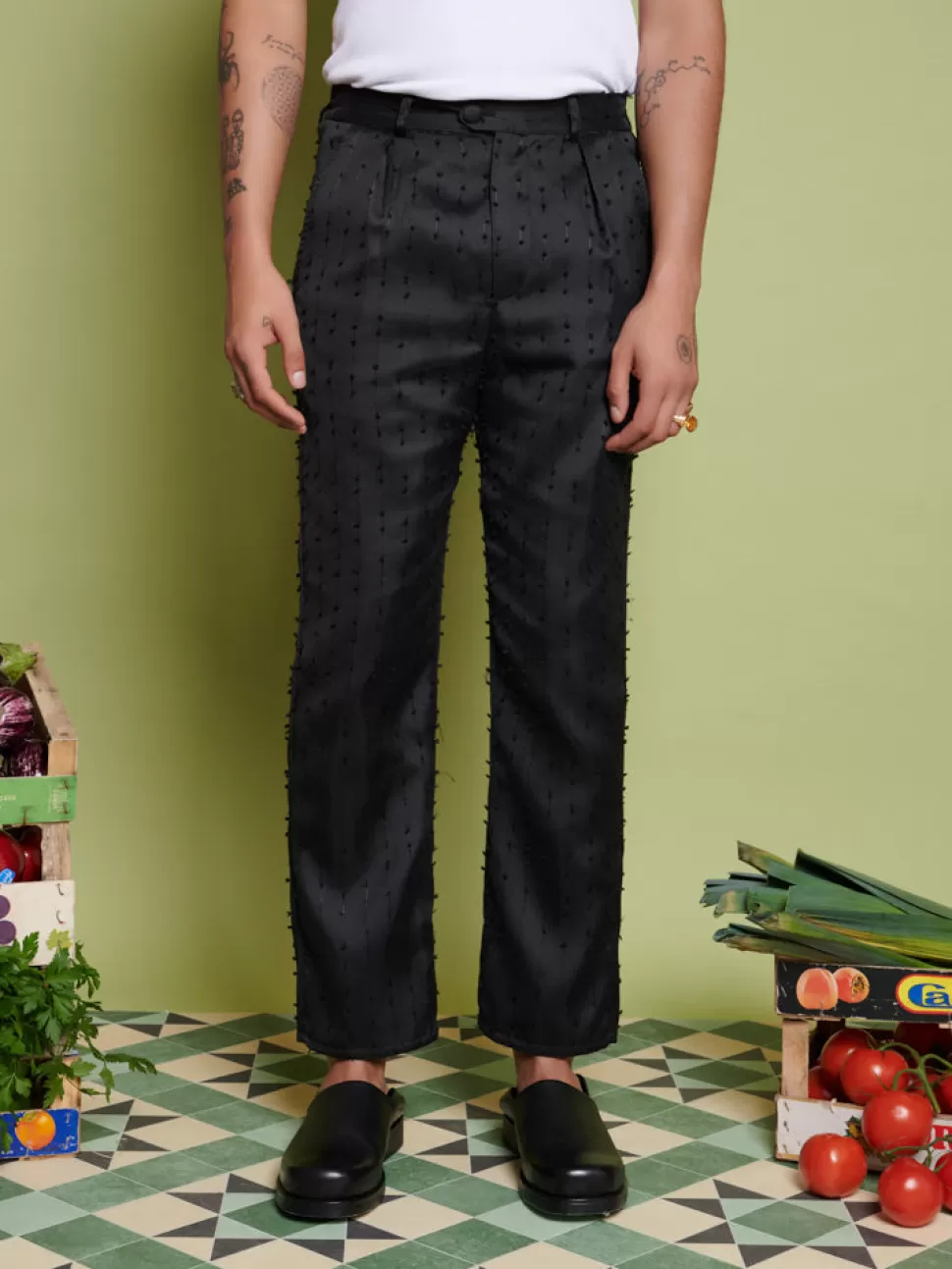 Trousers | Sister Jane Layne Texture Trousers Coal Black
