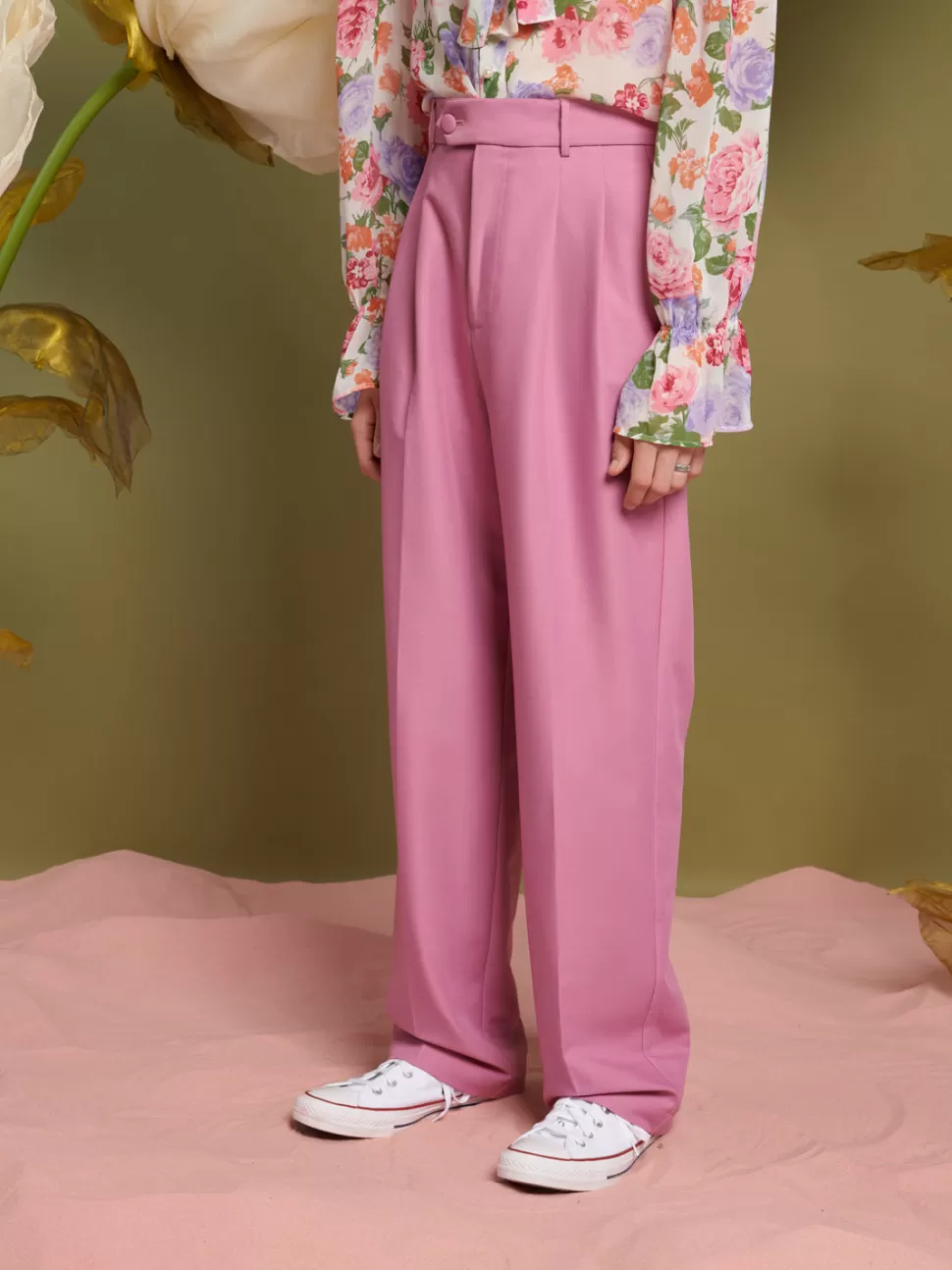 Trousers | Sister Jane Lionel High Waisted Trousers Cotton Candy
