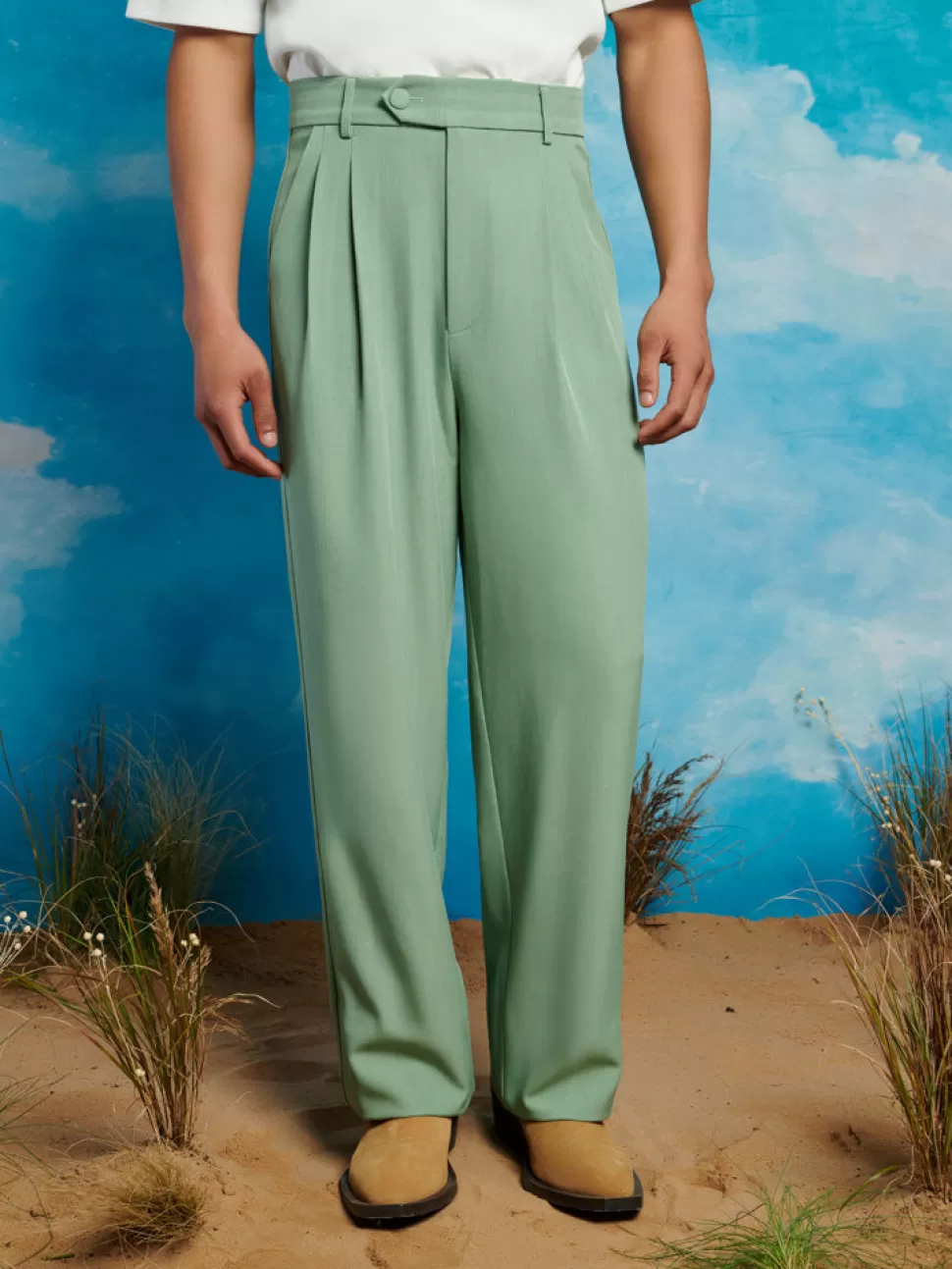Bottoms | Trousers | Sister Jane Lionel High Waisted Trousers Mint Green