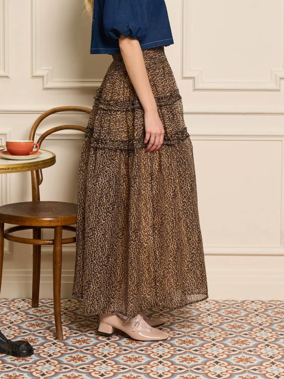 Bottoms | Sister Jane Lisette Organza Midi Skirt Leopard