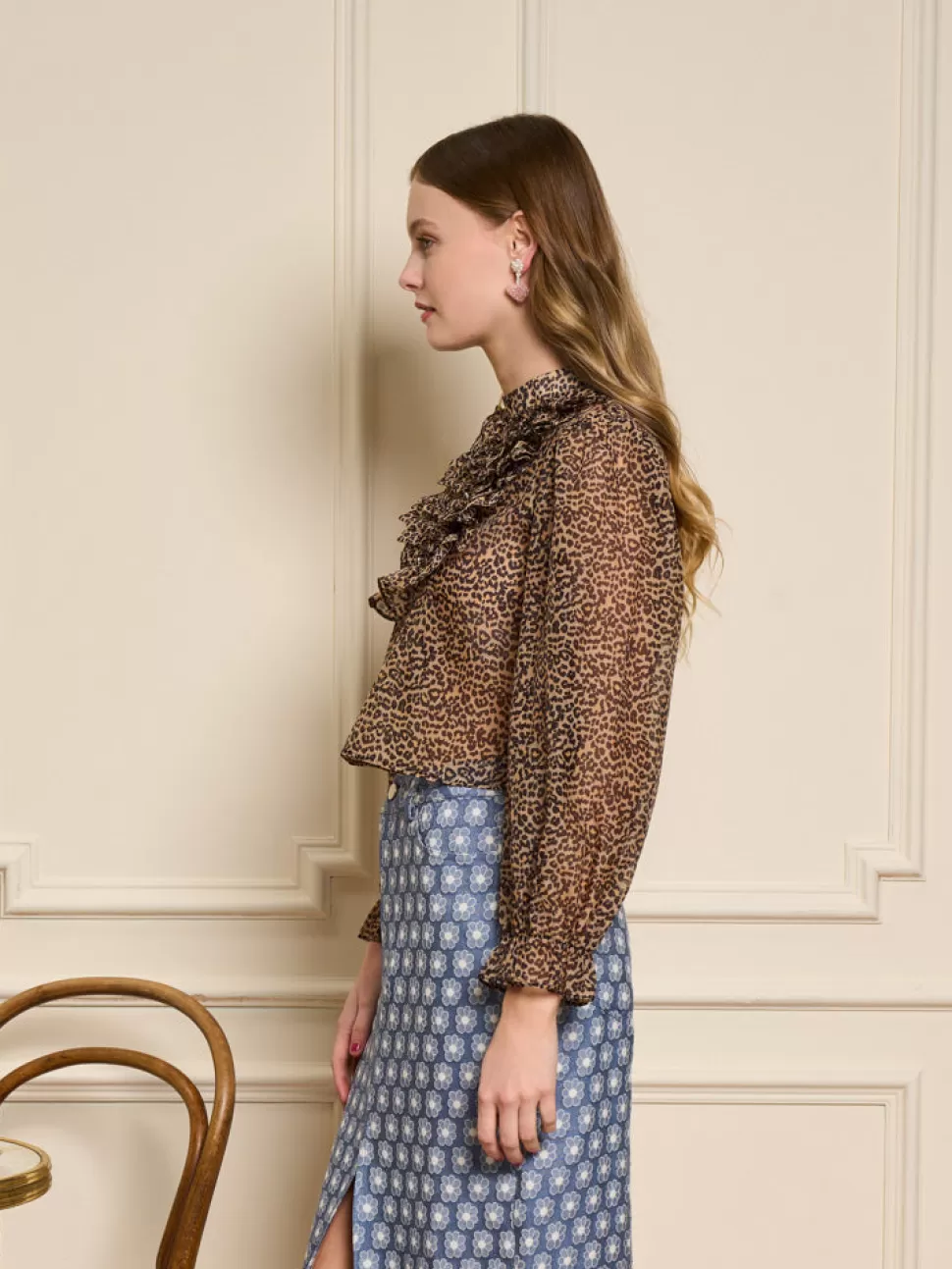 Tops | Sister Jane Lisette Organza Ruffle Blouse Leopard