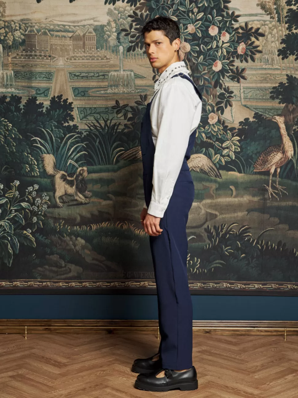 Trousers | Sister Jane Lucky Dungarees Navy Blue
