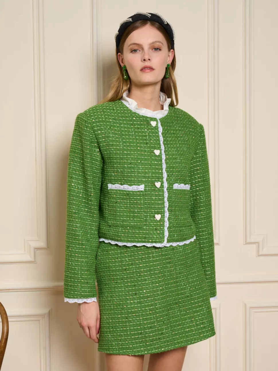 Jackets | Sister Jane Macaron Tweed Jacket Grass Green