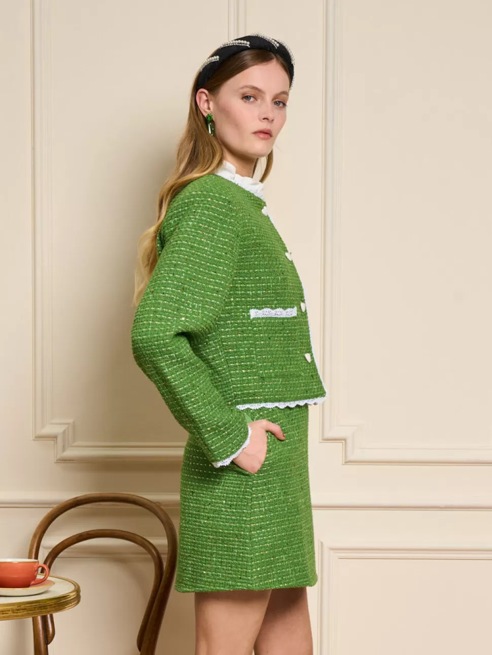 Jackets | Sister Jane Macaron Tweed Jacket Grass Green