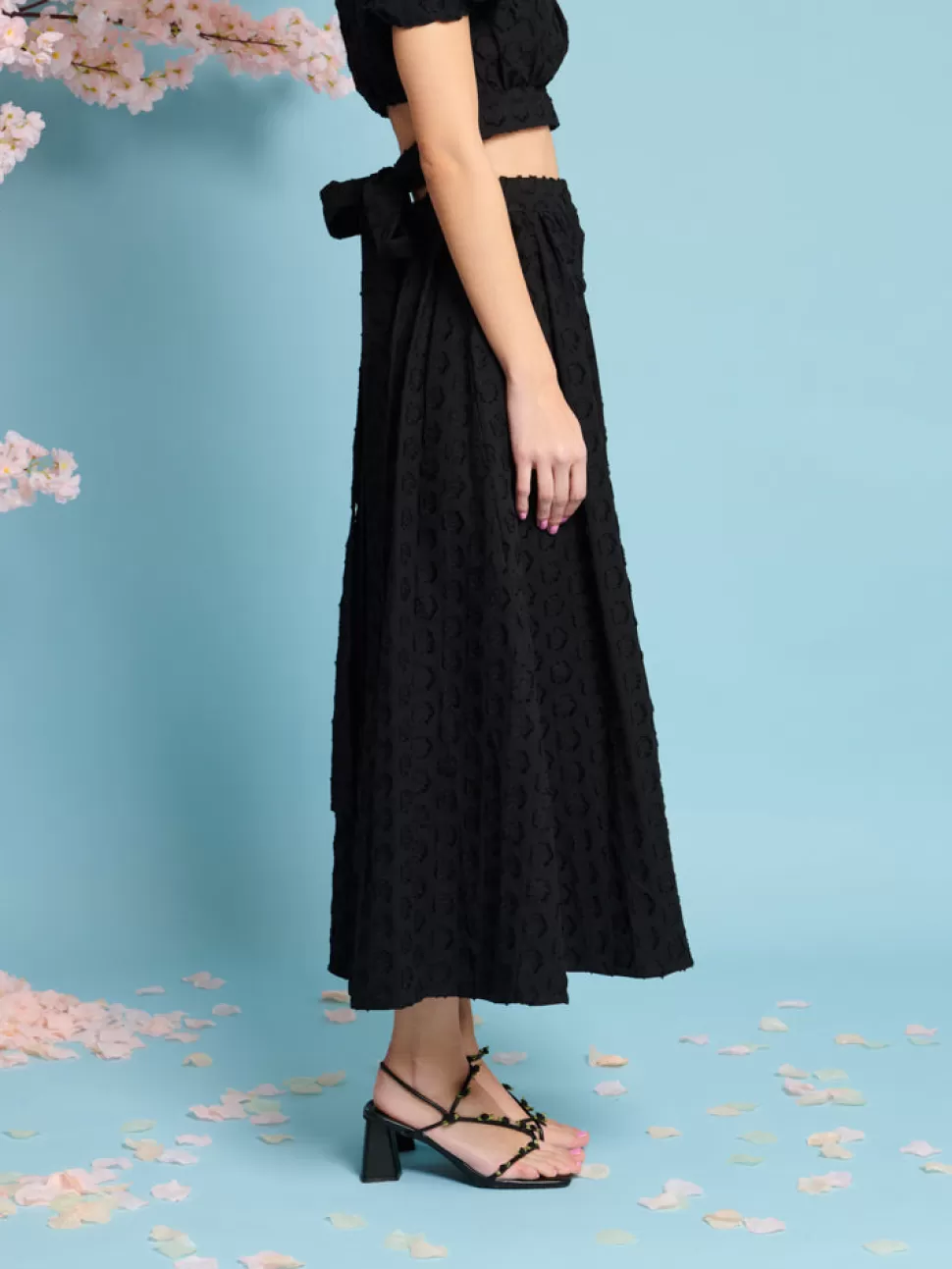 Bottoms | Sister Jane Mara Jacquard Midi Skirt Coal Black