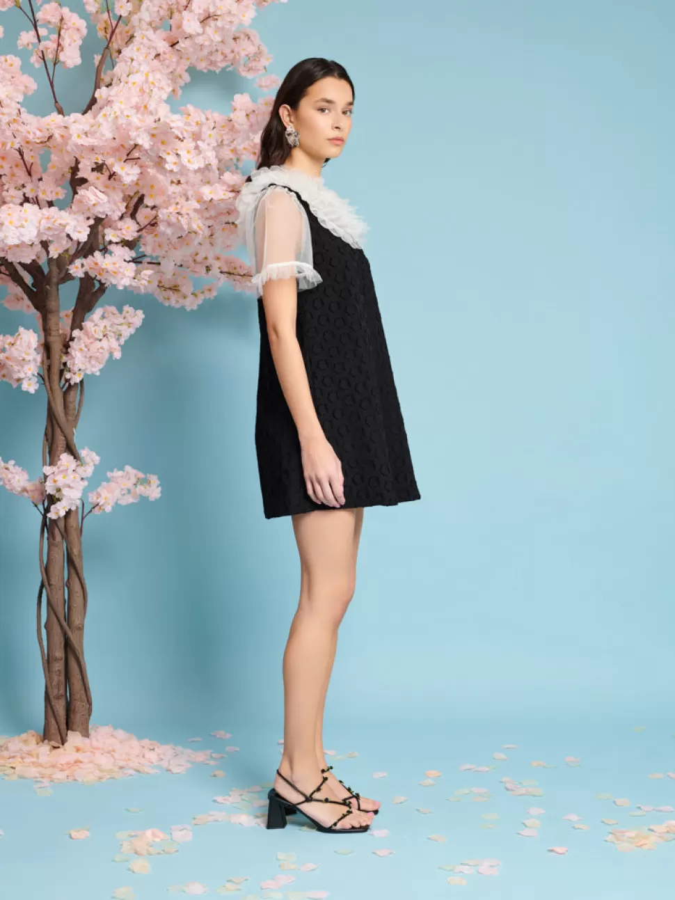 Dresses | Sister Jane Mara Jacquard Mini Dress Coal Black