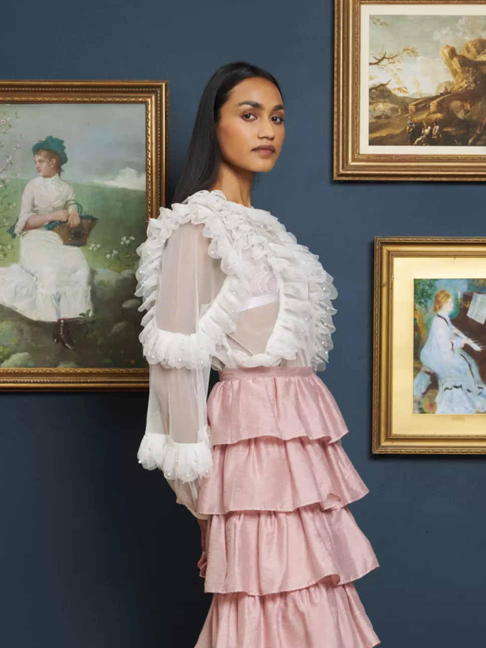 Tops | Sister Jane Marble Tulle Blouse Pearl Ivory