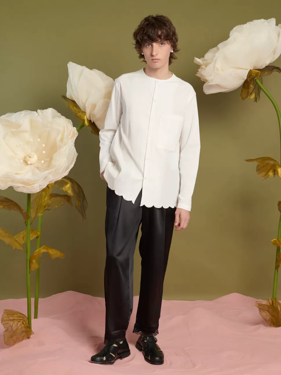 Shirts | Sister Jane Marco Scallop Hem Shirt Ivory