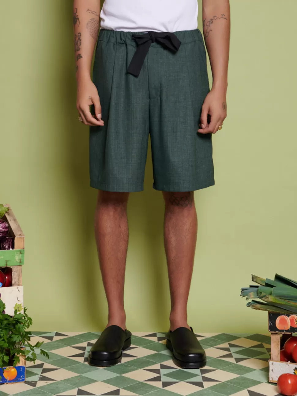 Trousers | Sister Jane Marley Bow Shorts Army Green
