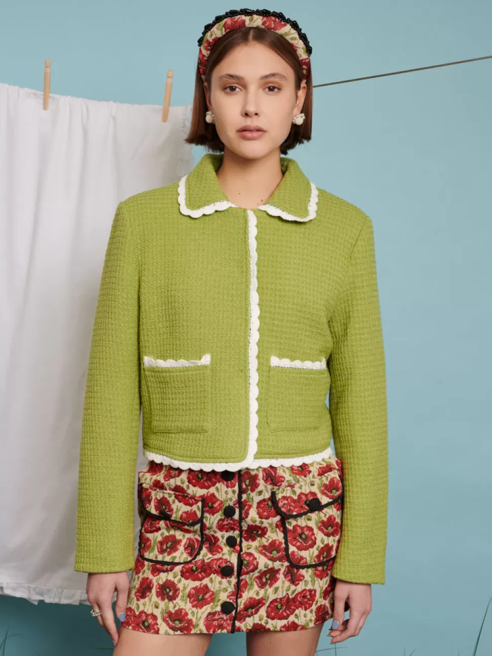 Jackets | Sister Jane Matilda Tweed Jacket Lime Green