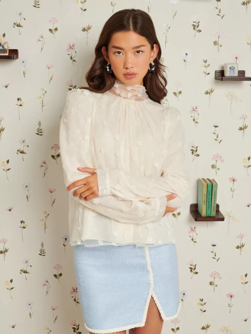 Tops | Sister Jane Mementos Tulle Blouse Pearl Ivory