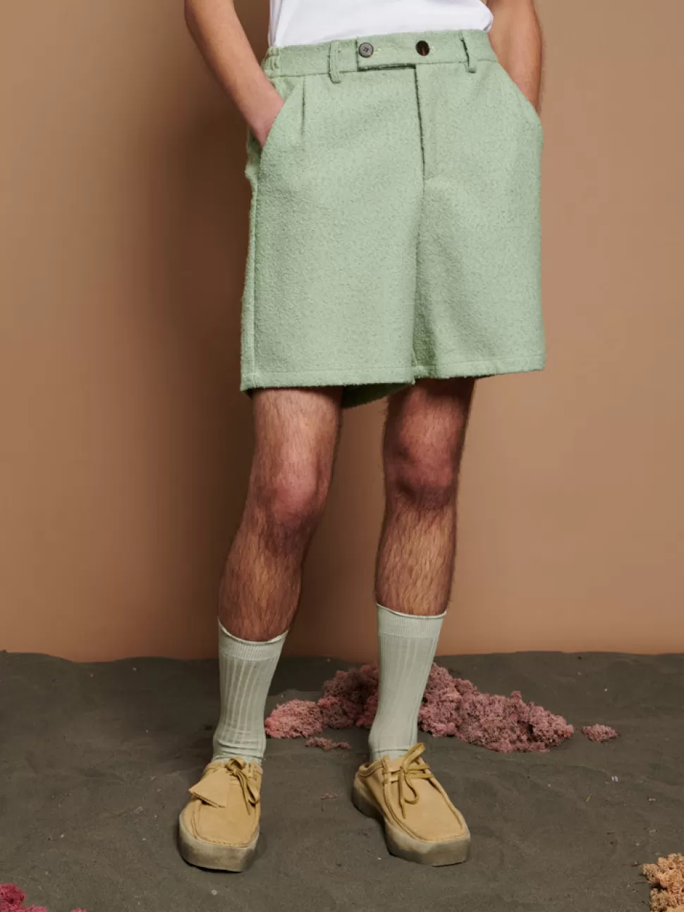 Trousers | Sister Jane Miles Wool Shorts Sage Green