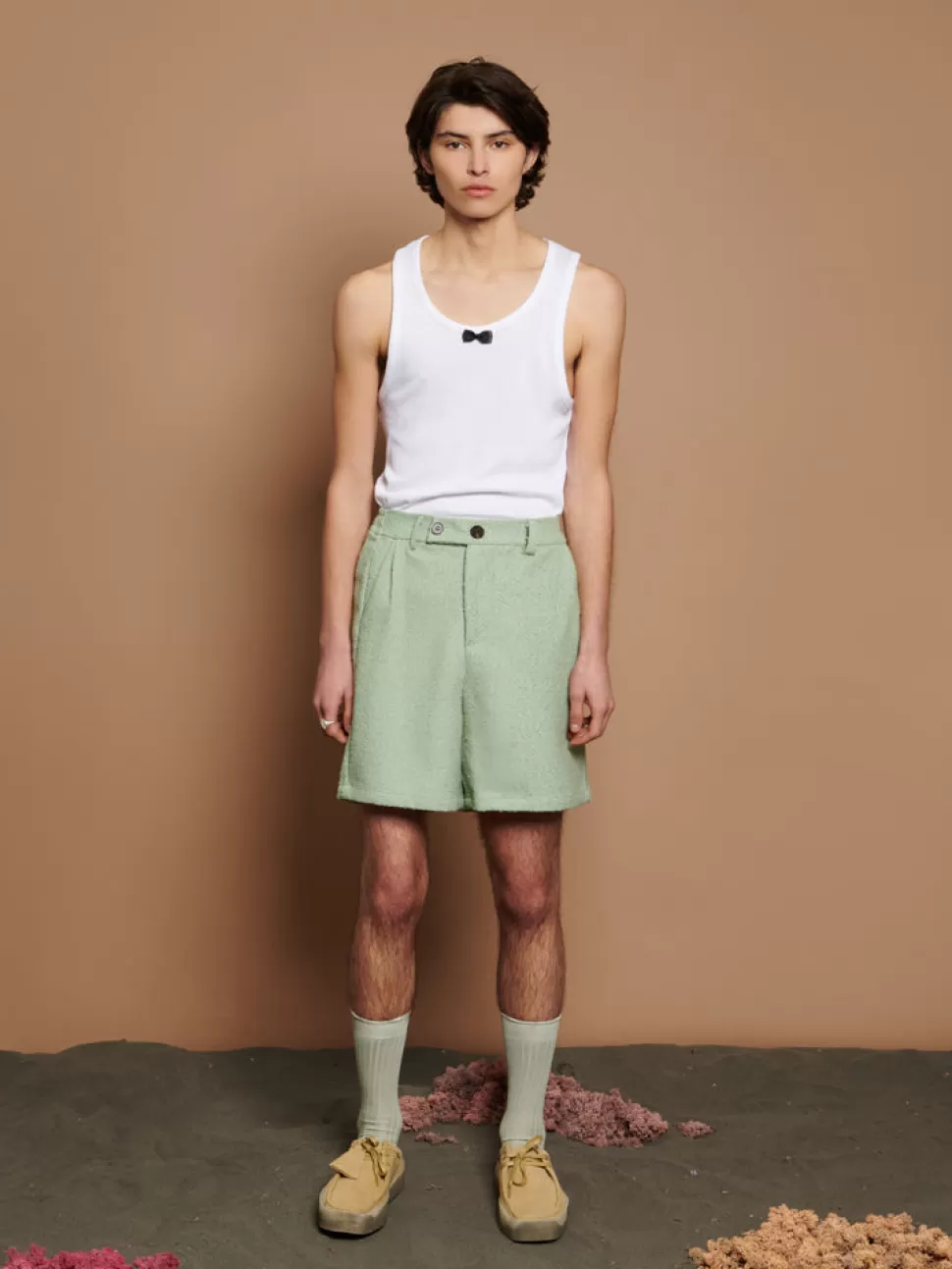 Trousers | Sister Jane Miles Wool Shorts Sage Green