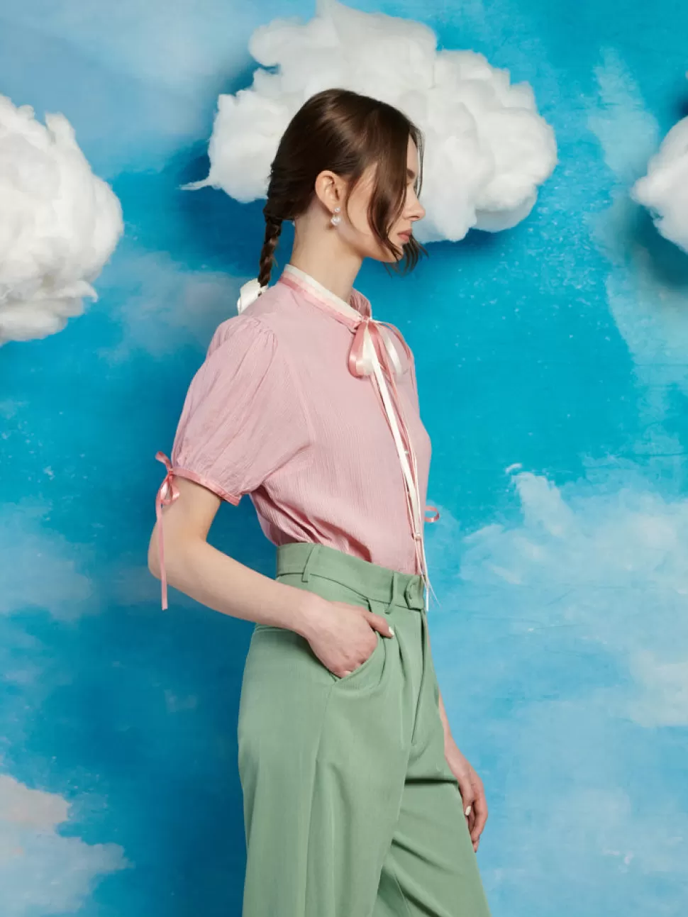 Tops | Sister Jane Moments Bow Blouse Baby Pink