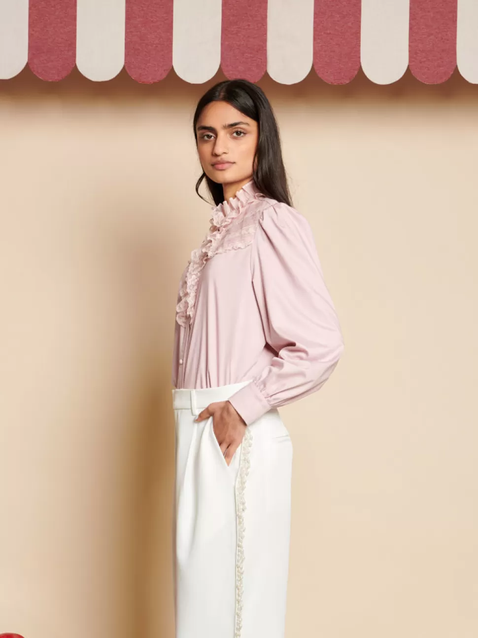 Tops | Sister Jane Nectar Lace Blouse Pale Pink
