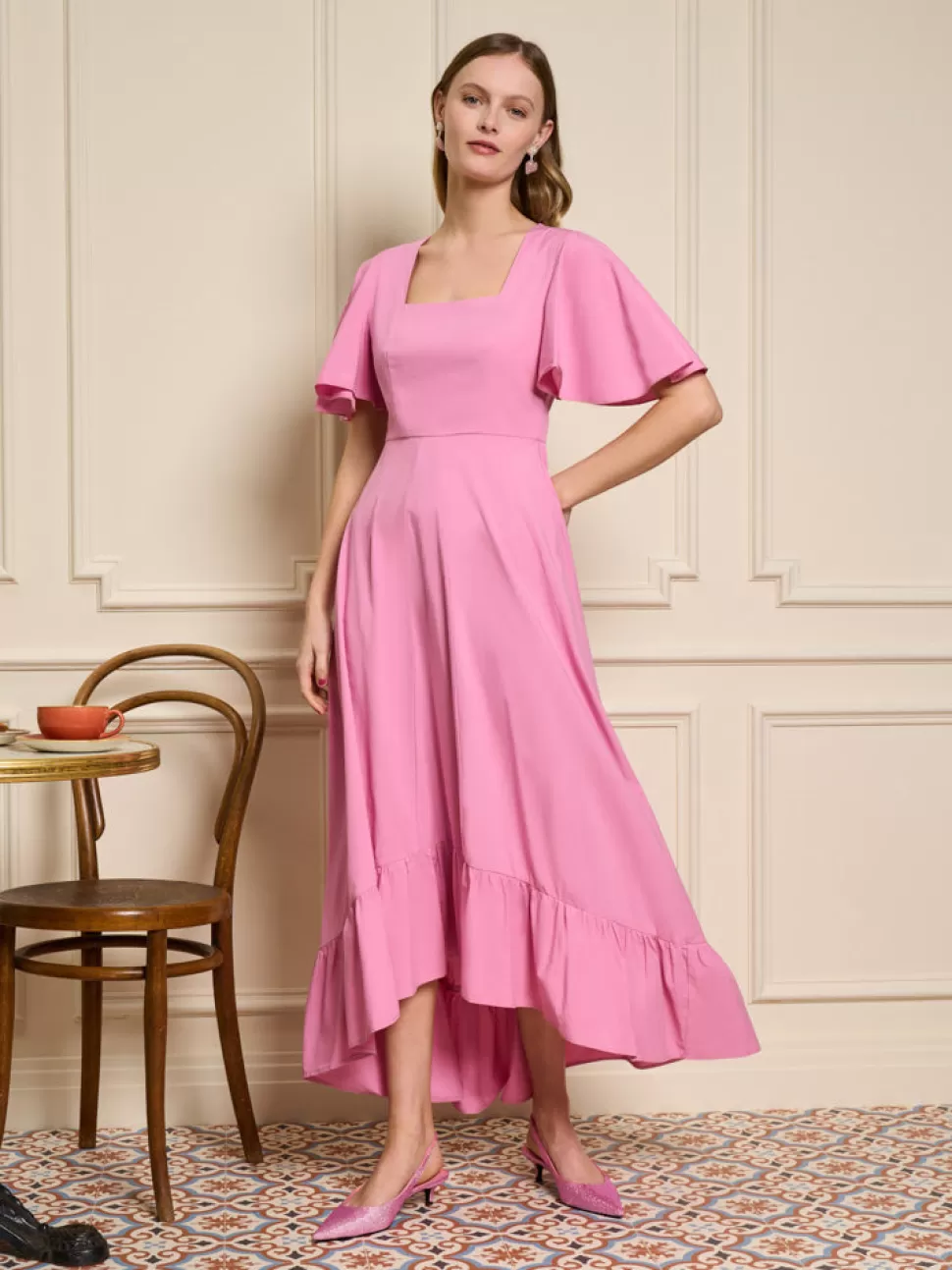 Dresses | Sister Jane Noisette Flare Midi Dress Geranium Pink
