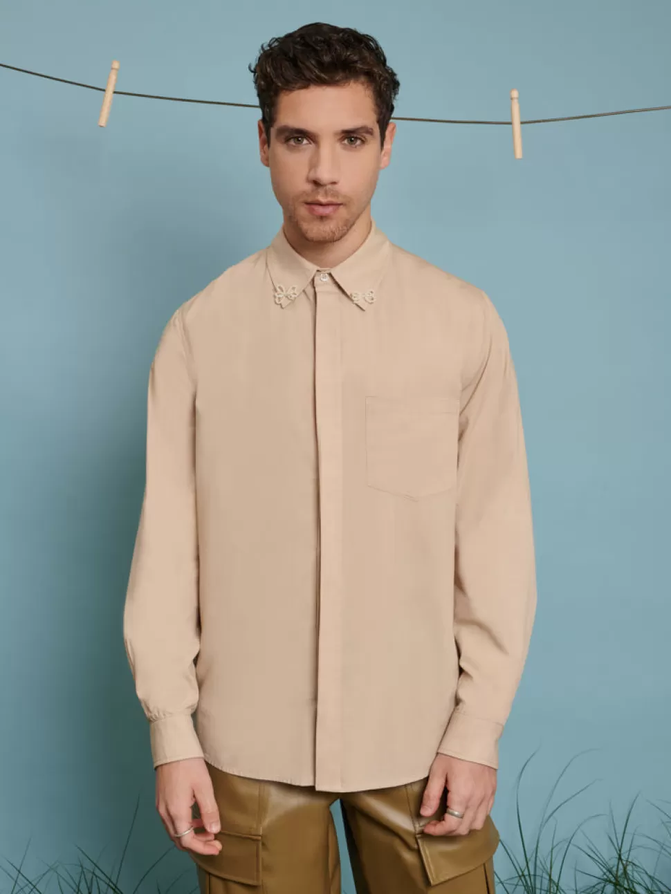 Tops | Shirts | Sister Jane Penny Bow Embellished Shirt Beige