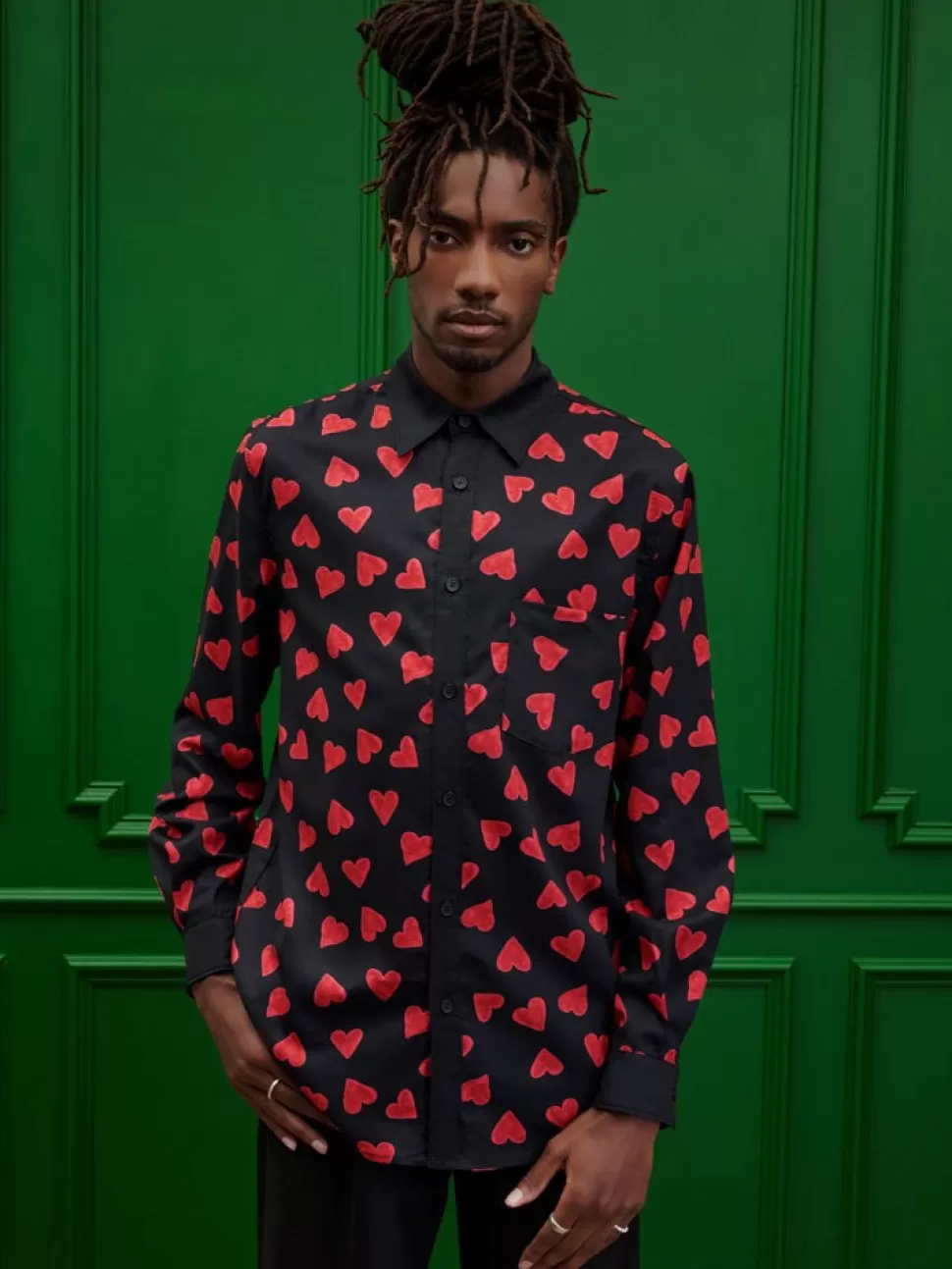 Shirts | Sister Jane Penny Heart Print Shirt Black Red