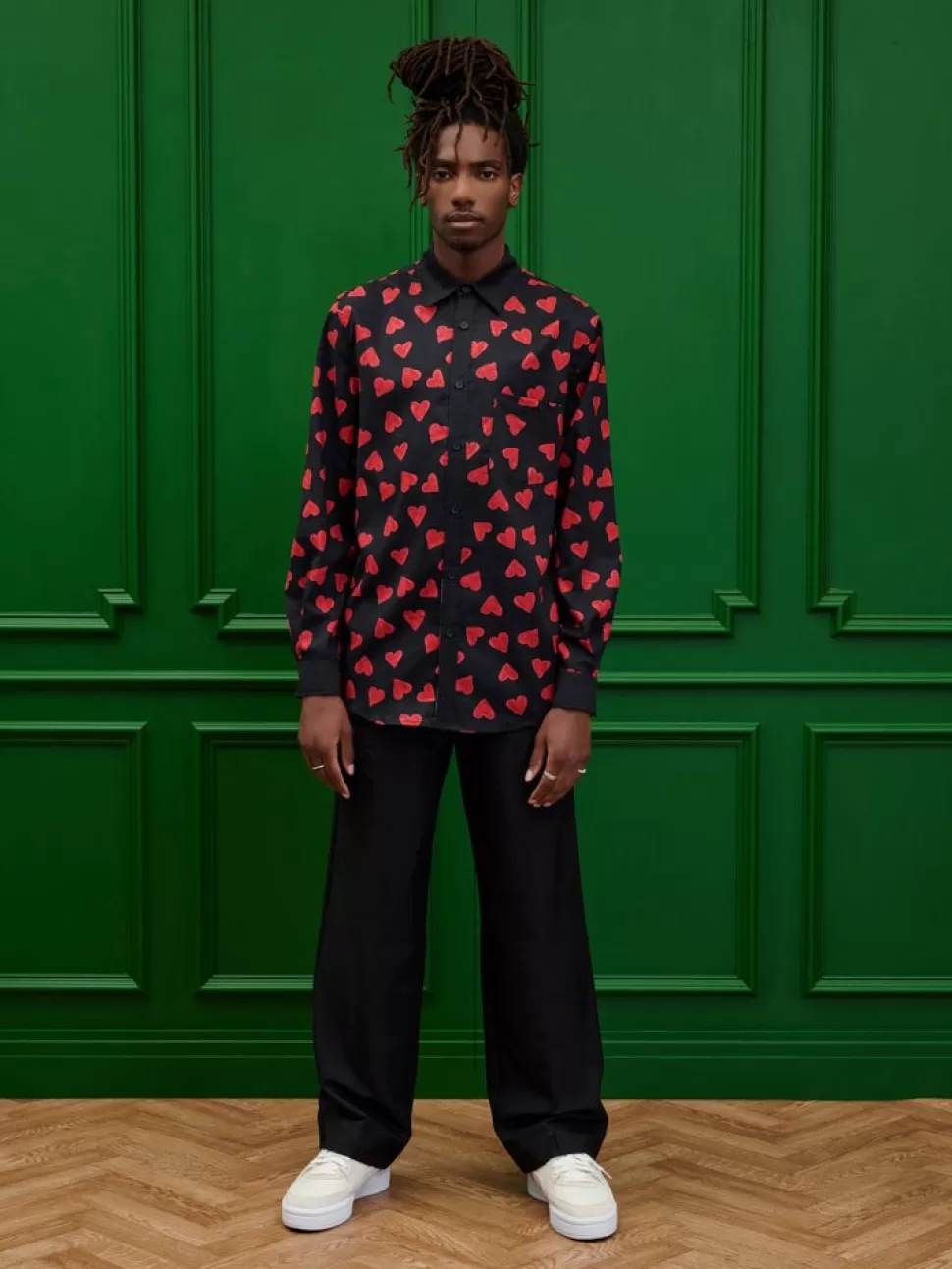 Shirts | Sister Jane Penny Heart Print Shirt Black Red