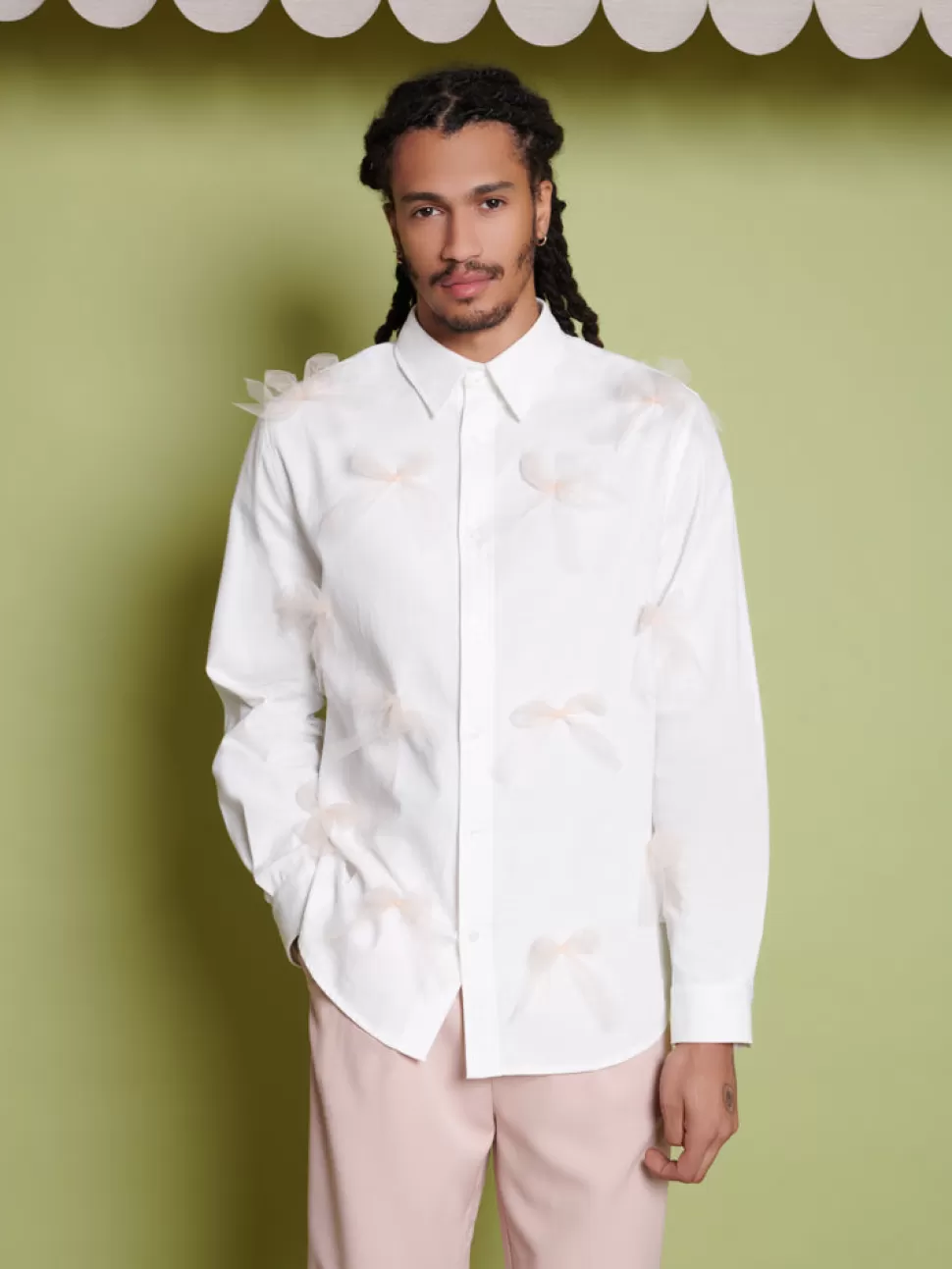Tops | Shirts | Sister Jane Penny Tulle Bow Shirt Pearl Ivory