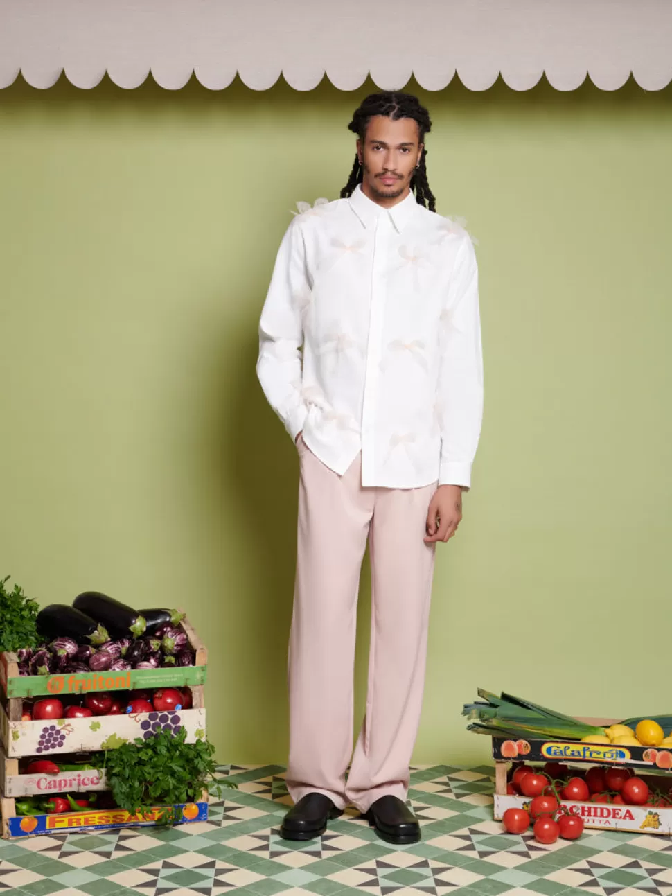 Tops | Shirts | Sister Jane Penny Tulle Bow Shirt Pearl Ivory
