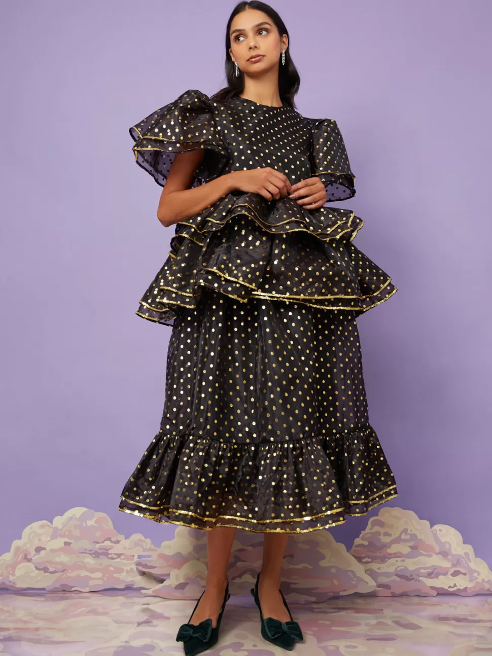 Dresses | Sister Jane Prima Ballerina Tiered Dress Black and Gold
