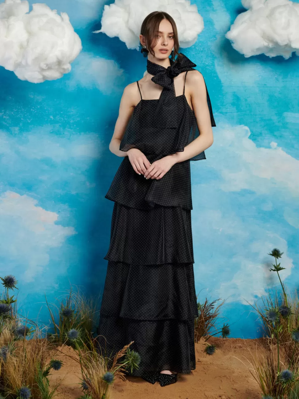 Dresses | Sister Jane Ranch Tiered Midi Dress Spot Black