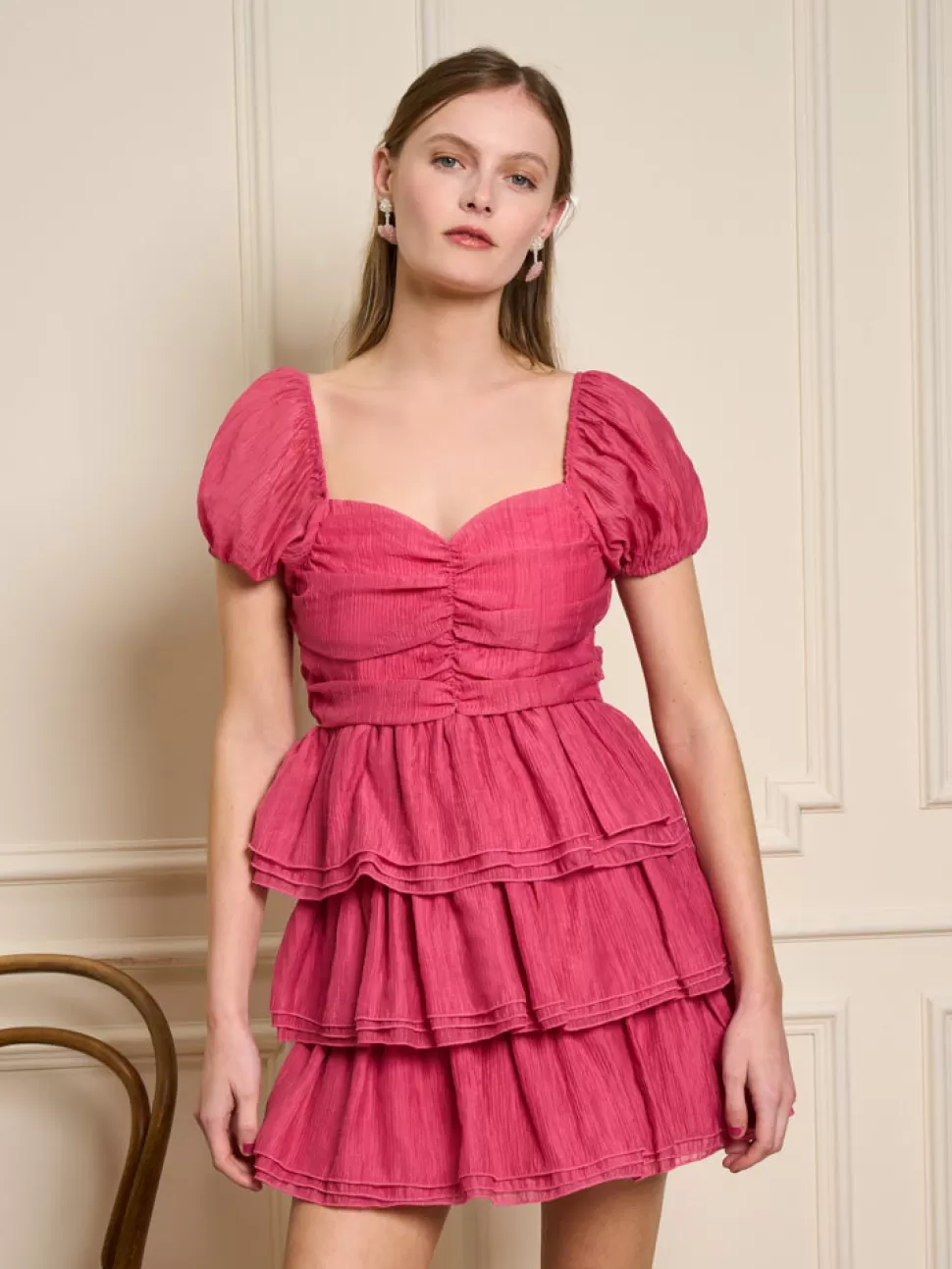 Dresses | Sister Jane Raspberry Ruffle Mini Dress Hot Pink