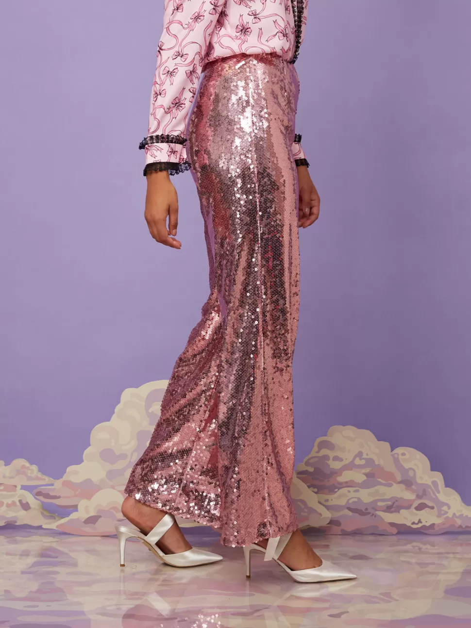 Bottoms | Sister Jane Recital Sequin Trousers Metallic Pink