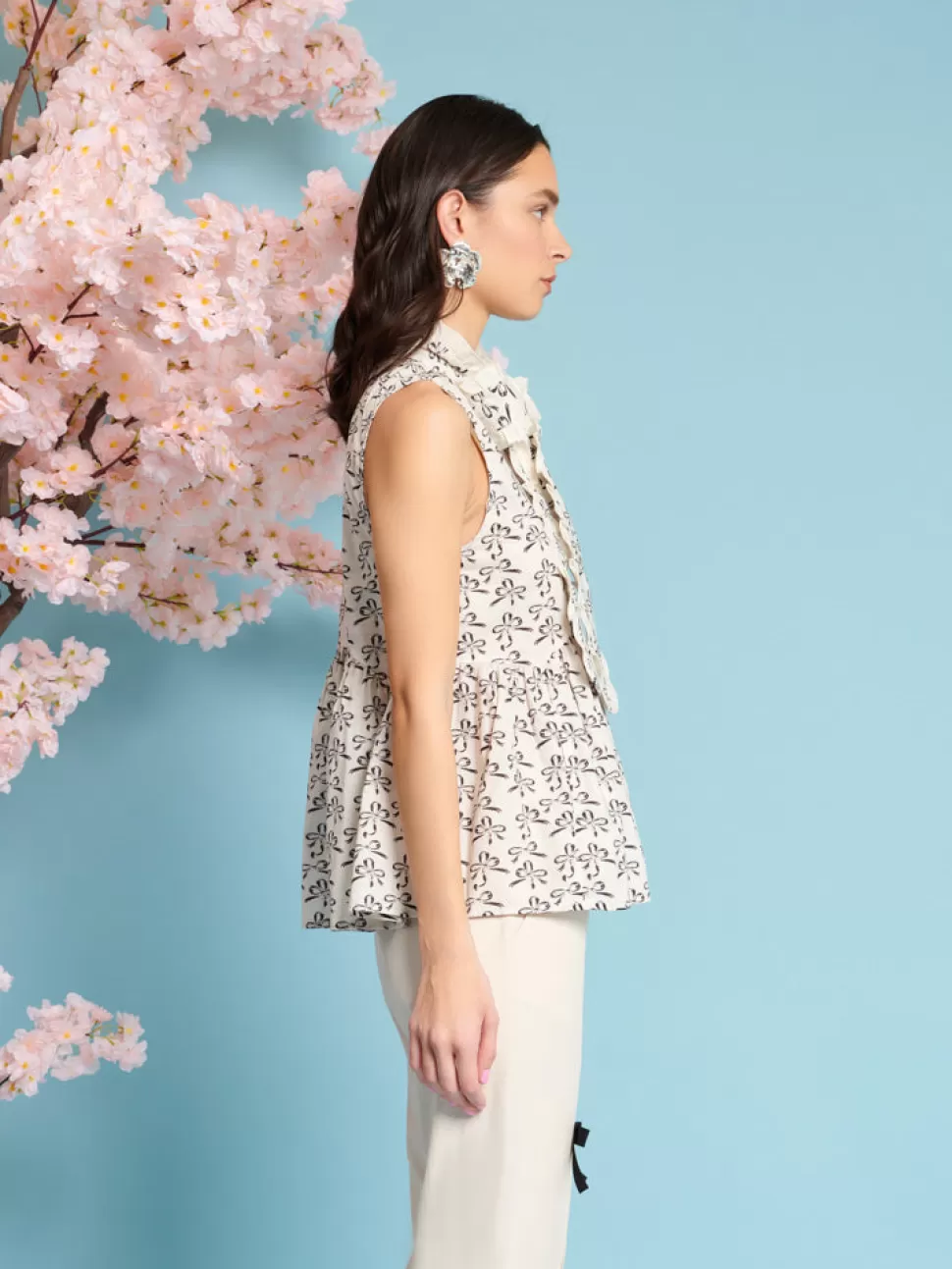 Tops | Sister Jane Ribbons Bow Blouse Black And White