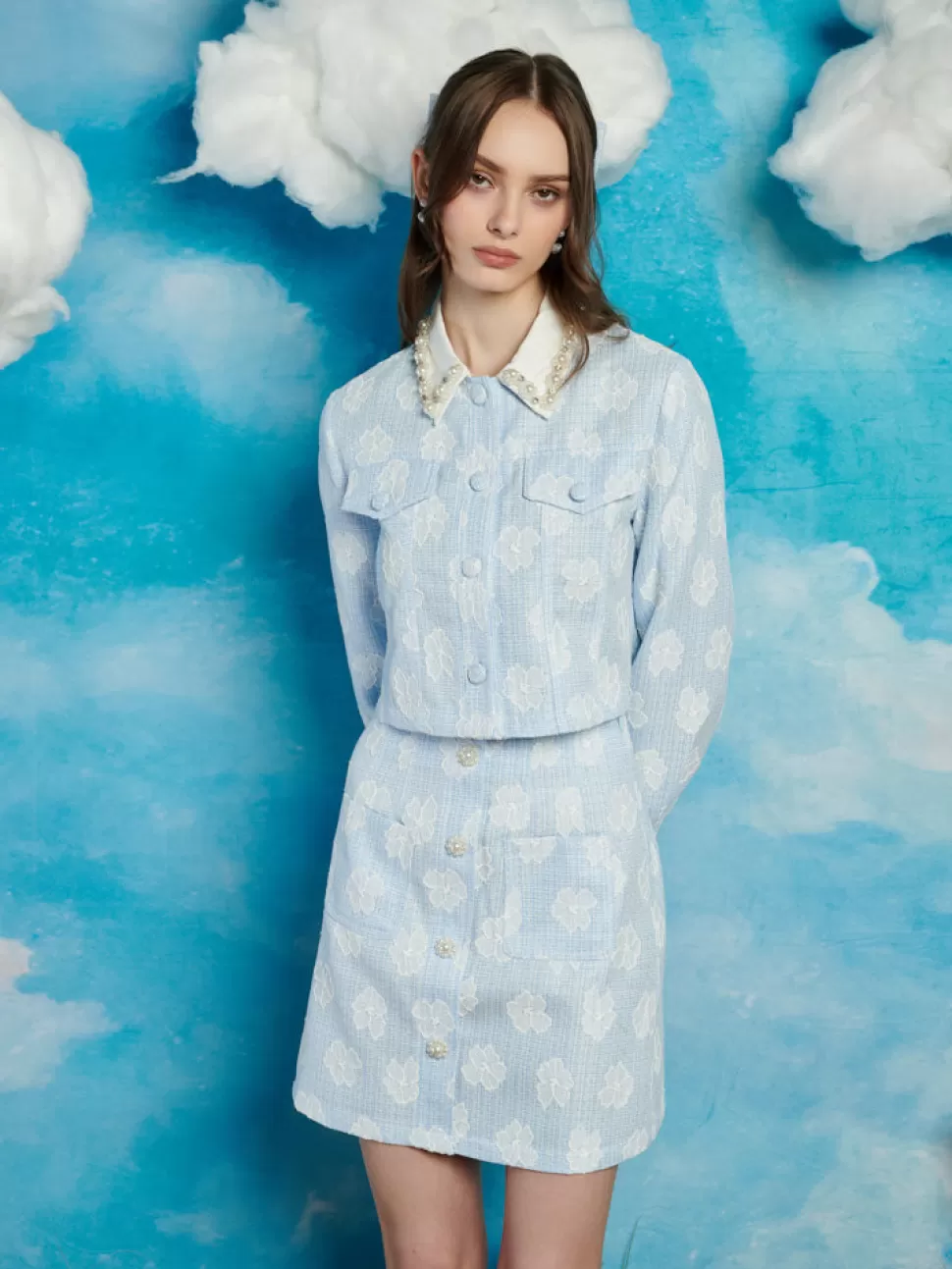 Jackets | Sister Jane Rodeo Tweed Jacket Pastel Blue