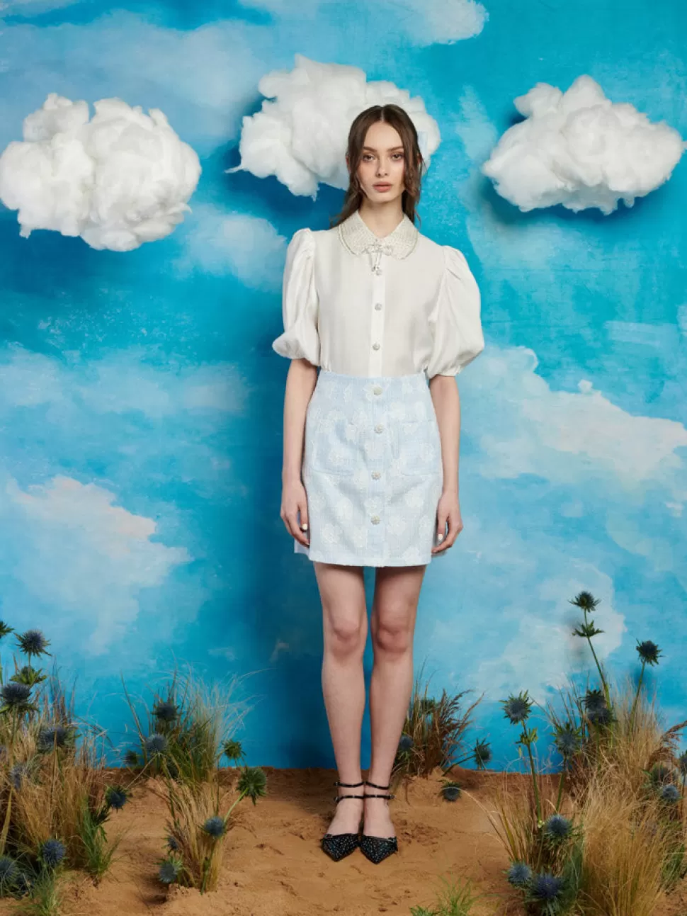 Bottoms | Sister Jane Rodeo Tweed Mini Skirt Pastel Blue