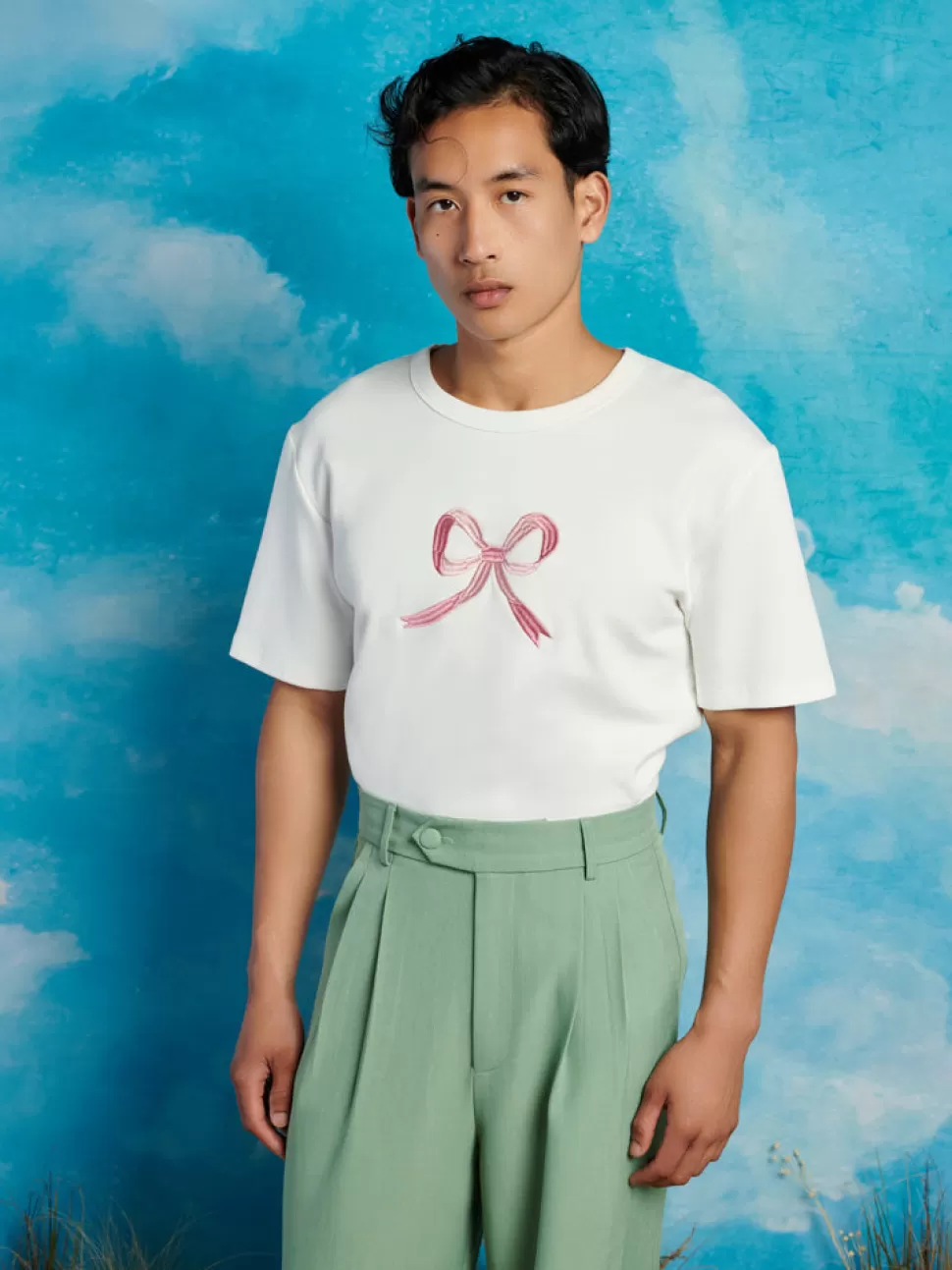 Tops | Shirts | Sister Jane Rory Bow Embroidered T-shirt Pearled Ivory