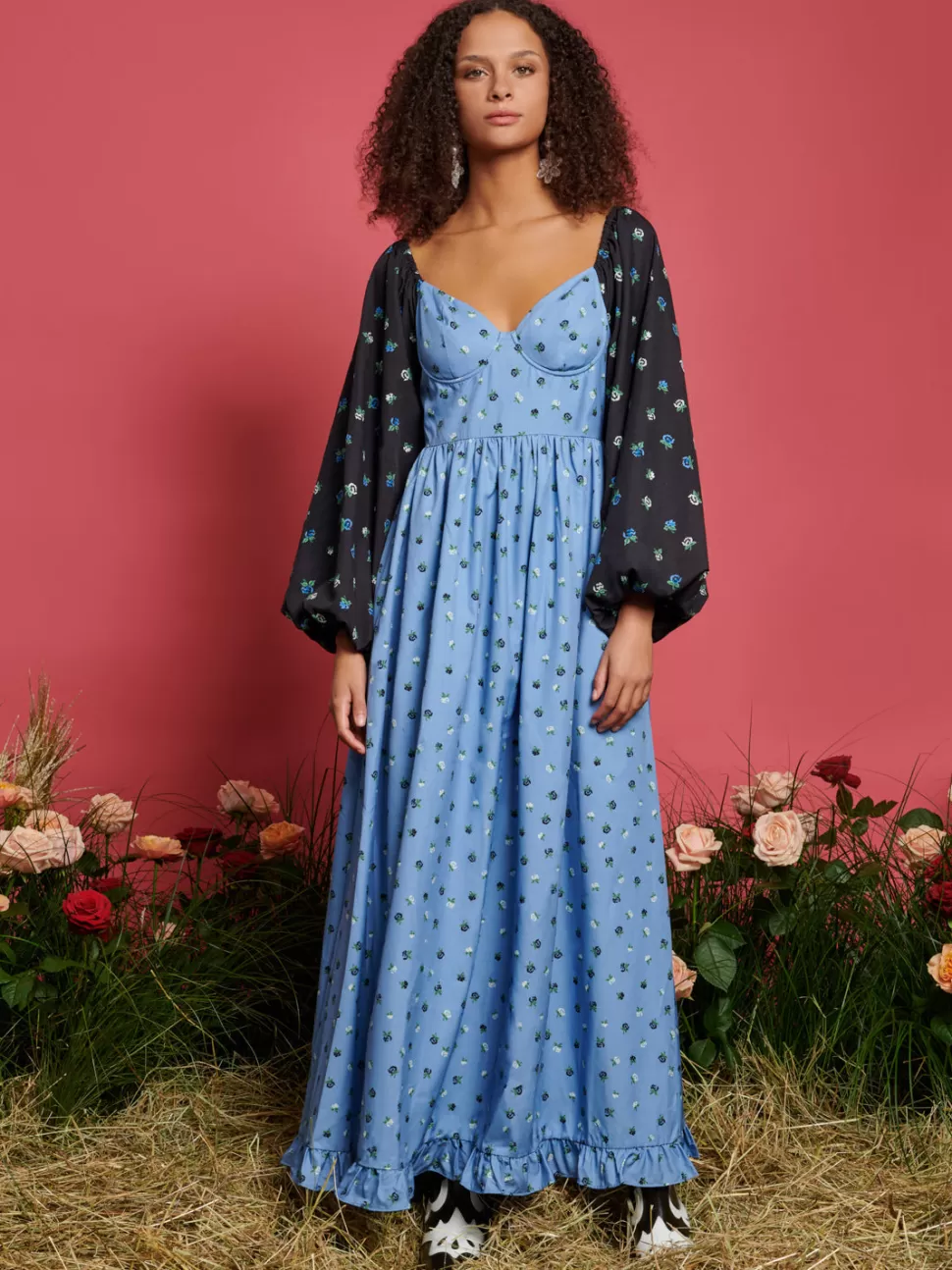 Dresses | Sister Jane Saddle Floral Maxi Dress Blue Floral Print