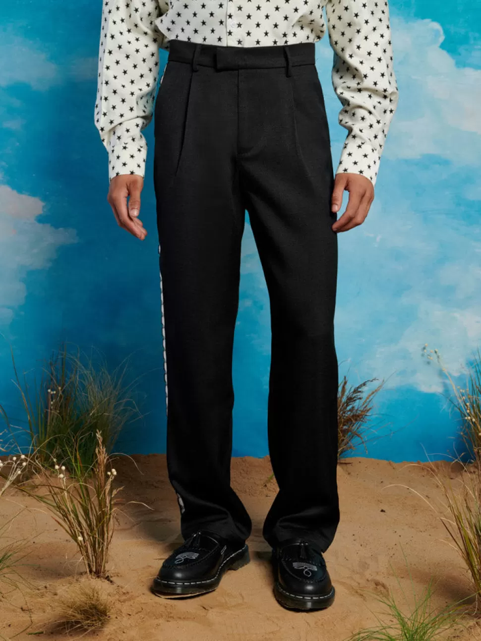 Trousers | Sister Jane Saloon Scallop Trousers Coal Black