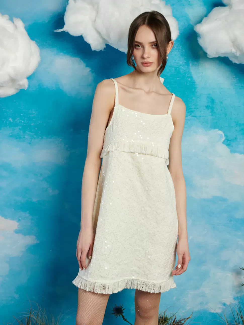 Dresses | Sister Jane Sandy Tweed Mini Dress Cream Ivory