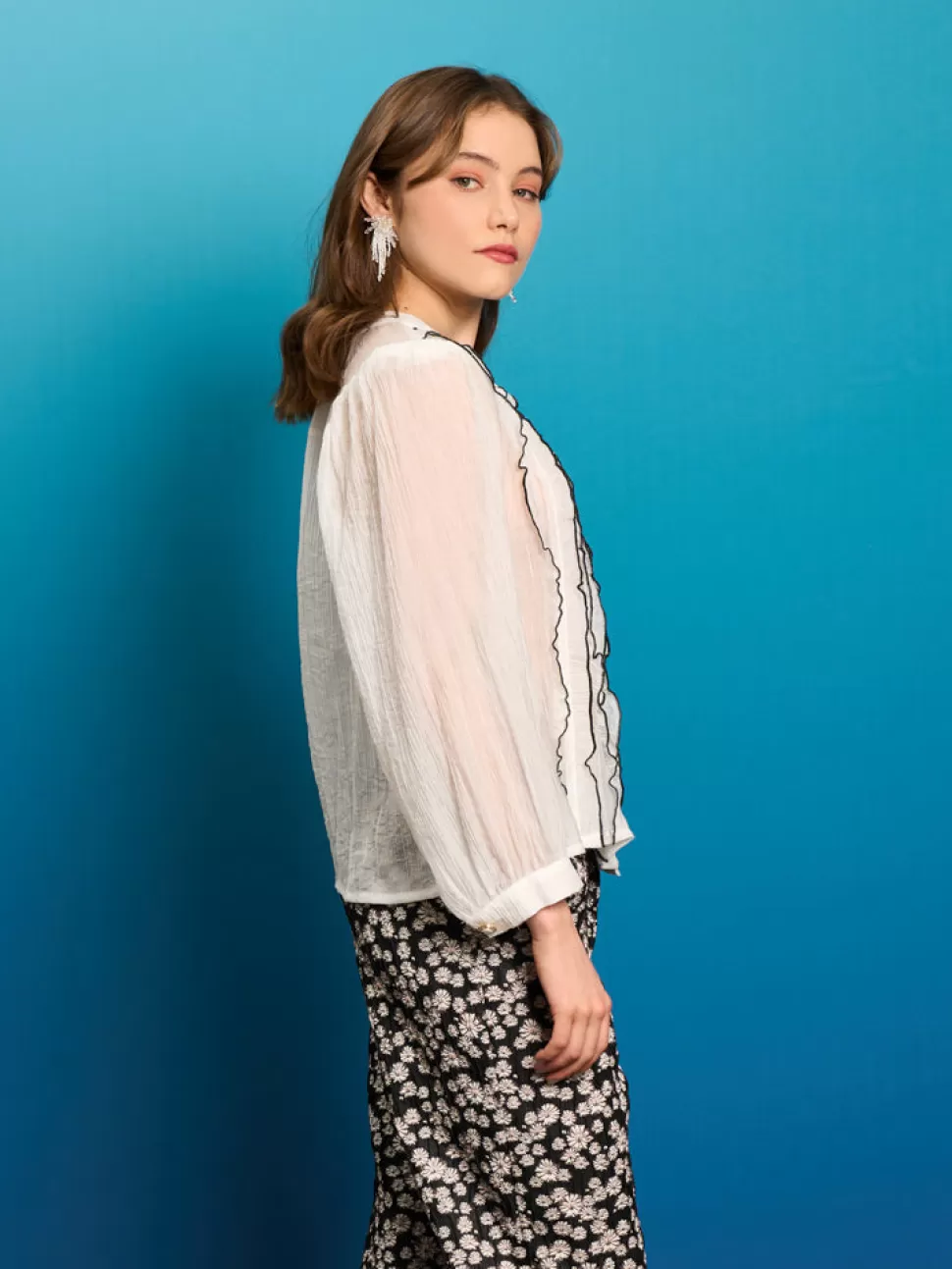 Tops | Sister Jane Shell Fan Blouse White
