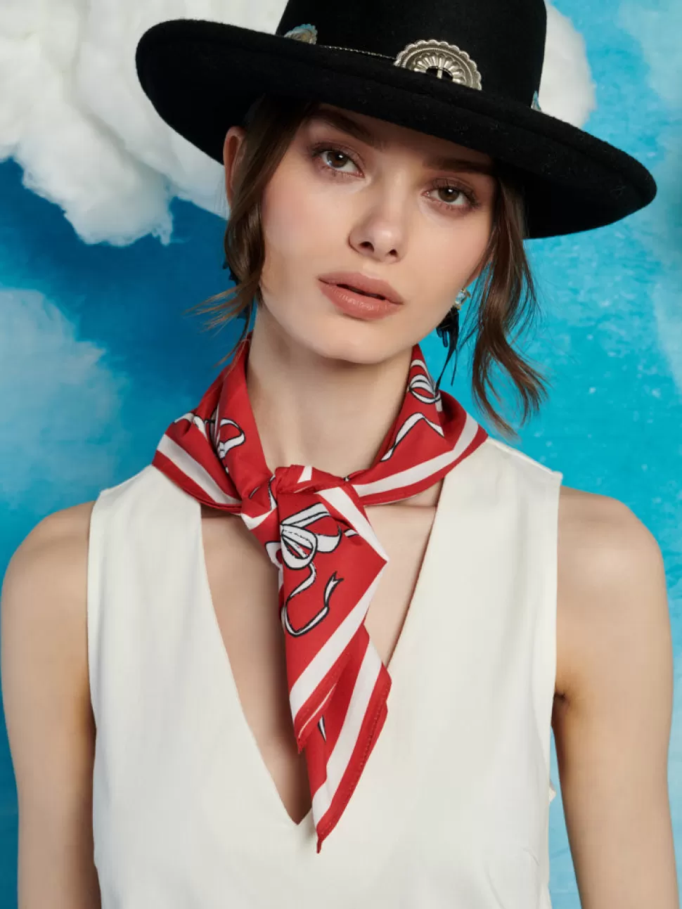 Accessories | Sister Jane Sheriff Printed Scarf Carmin Red