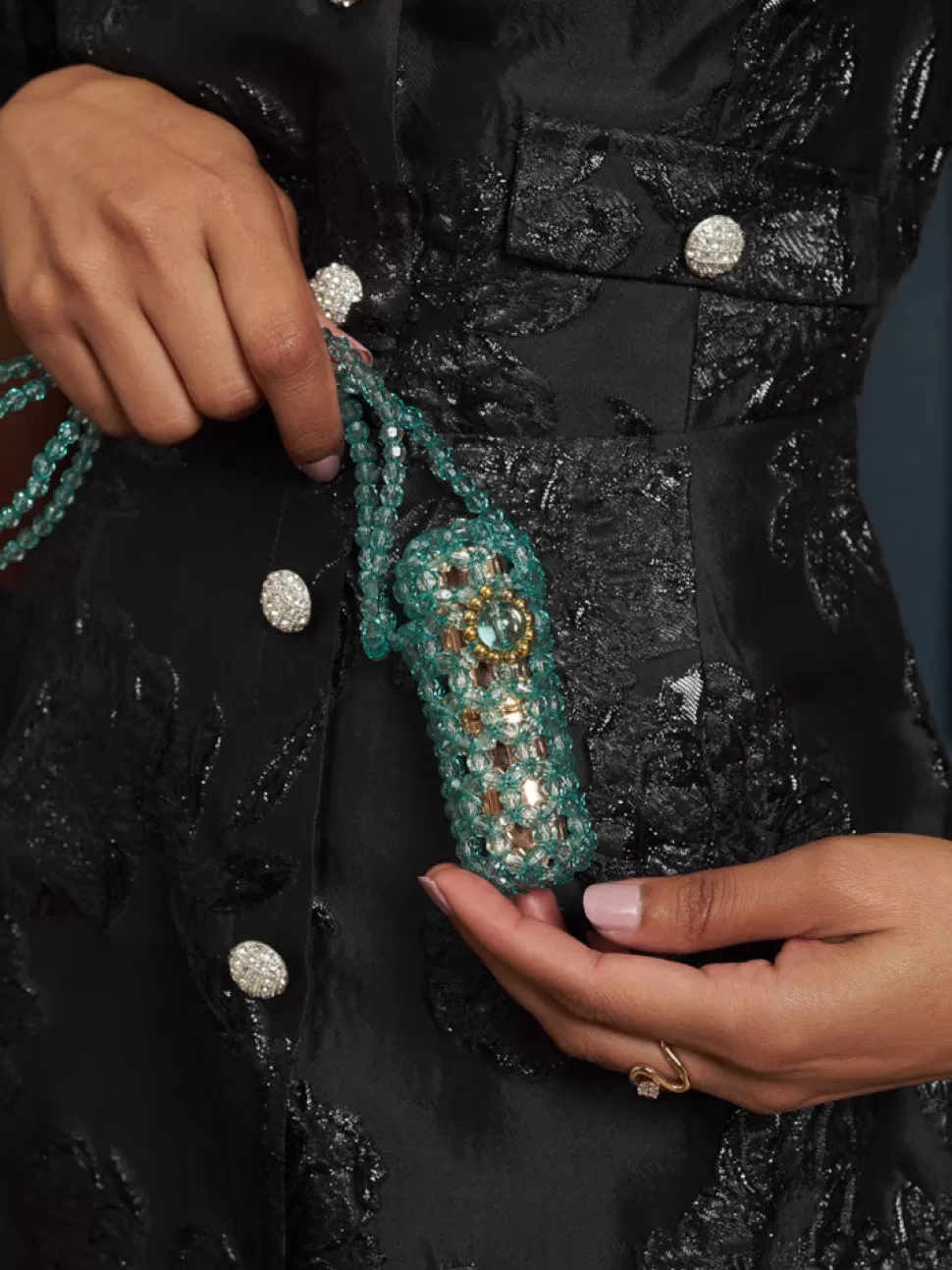Accessories | Sister Jane Showcase Bead Lipstick Bag Aqua Green